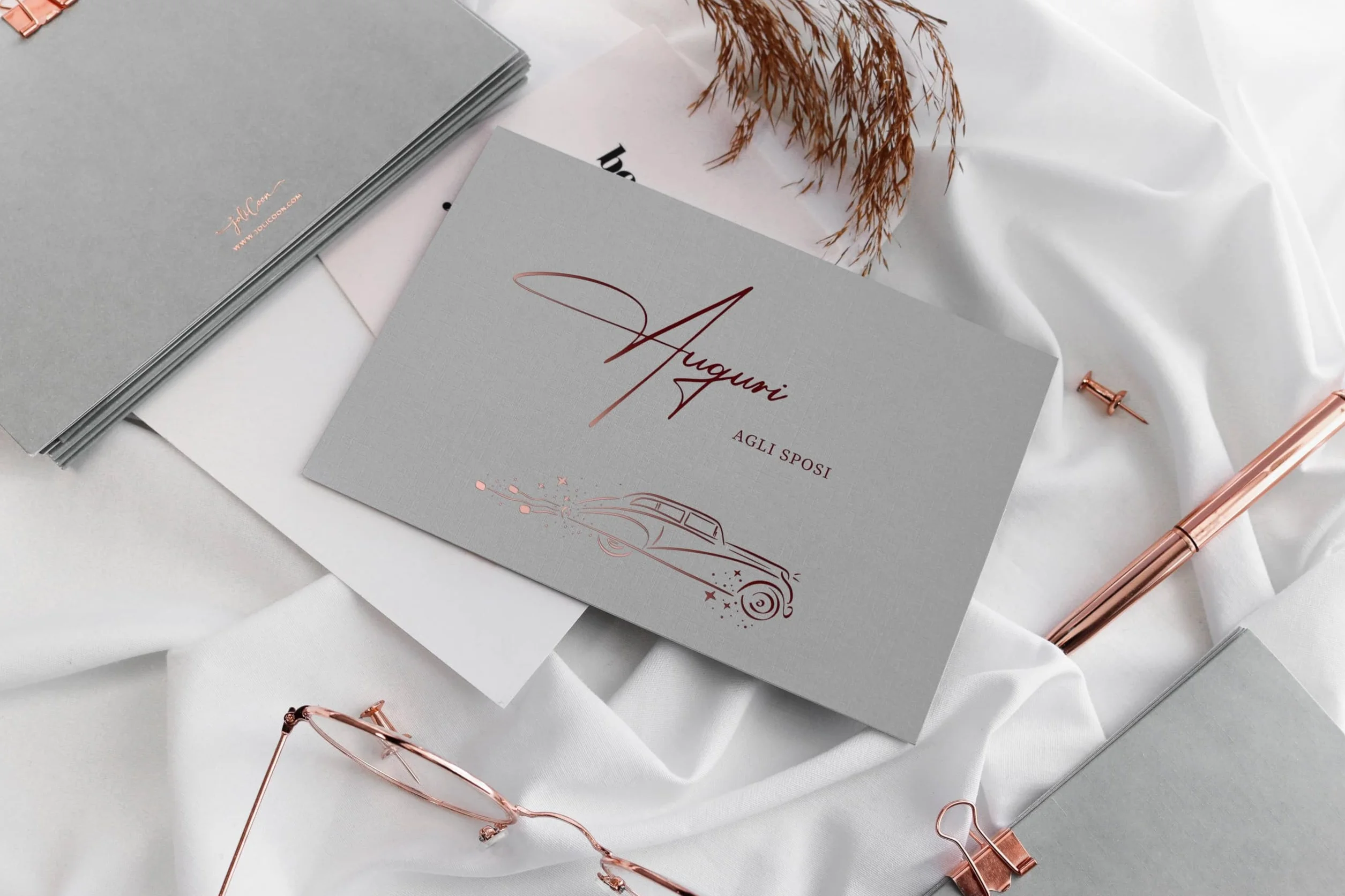 Joli Coon Biglietto auguri matrimonio con busta e sigillo in ceralacca - Auguri agli sposi