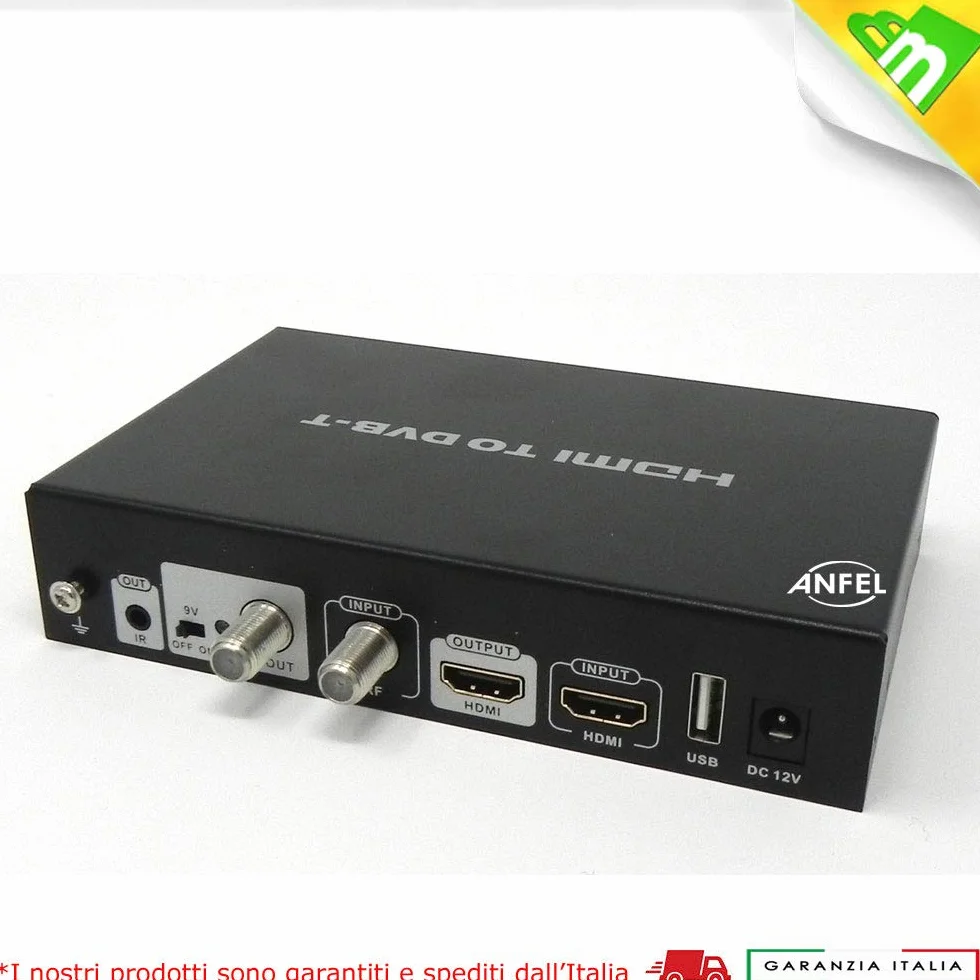 Modulatore Video HDMI DVB-T DVB-T2 FULL-HD Uscita RF Digitale Terrestre con Ingresso Passante per Sky e Telecamere 1080i/P