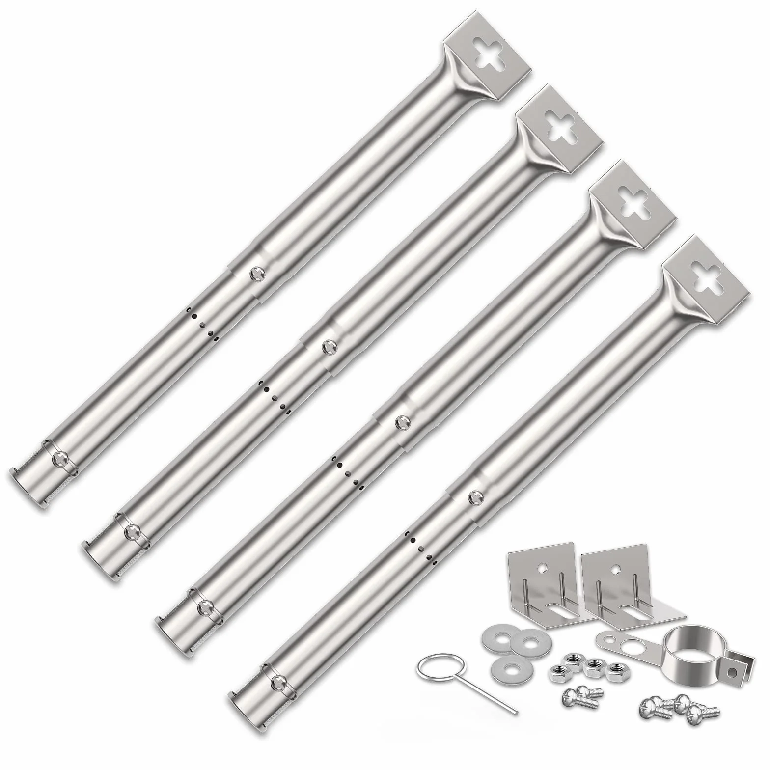 Bruciatore a Tubo Universali in Acciaio Inox 30,8 a 44,9 cm Accessori per Barbecue a Gas, Regolabile Tubo Ricambi per Master Forge Perfect Flame Uniflame Lowes e Altri Barbecue (42204-4)