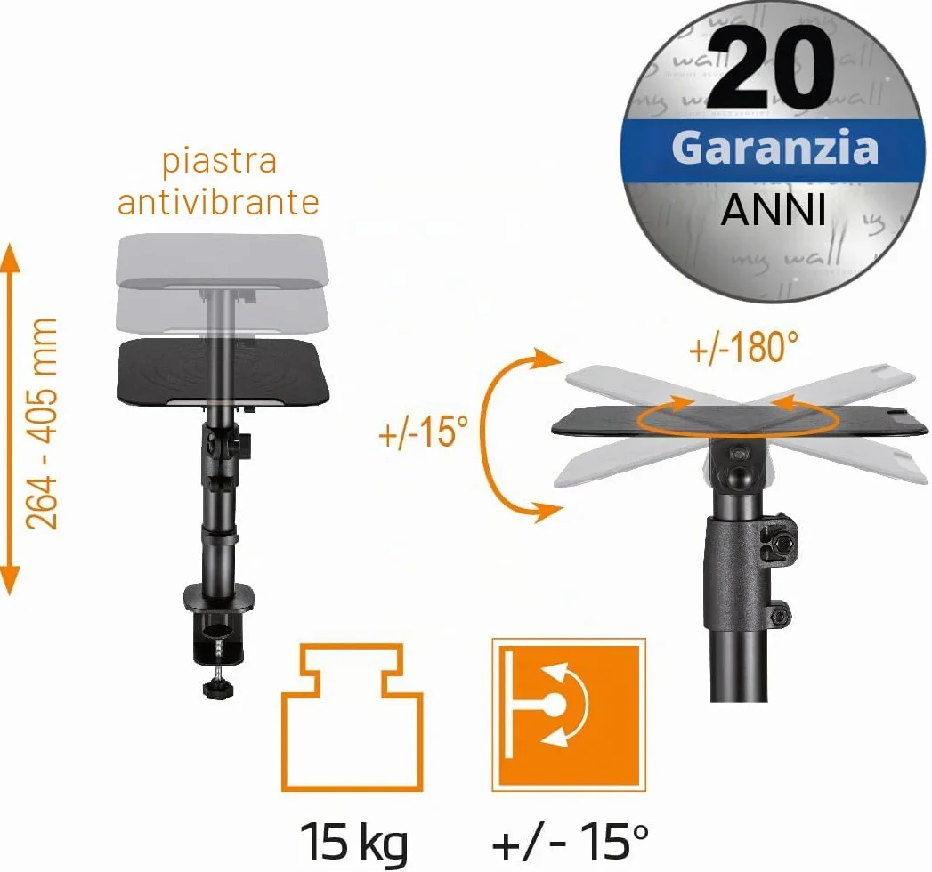 Supporto per altoparlante a 2 vie HS30L regolabile in altezza inclinabile