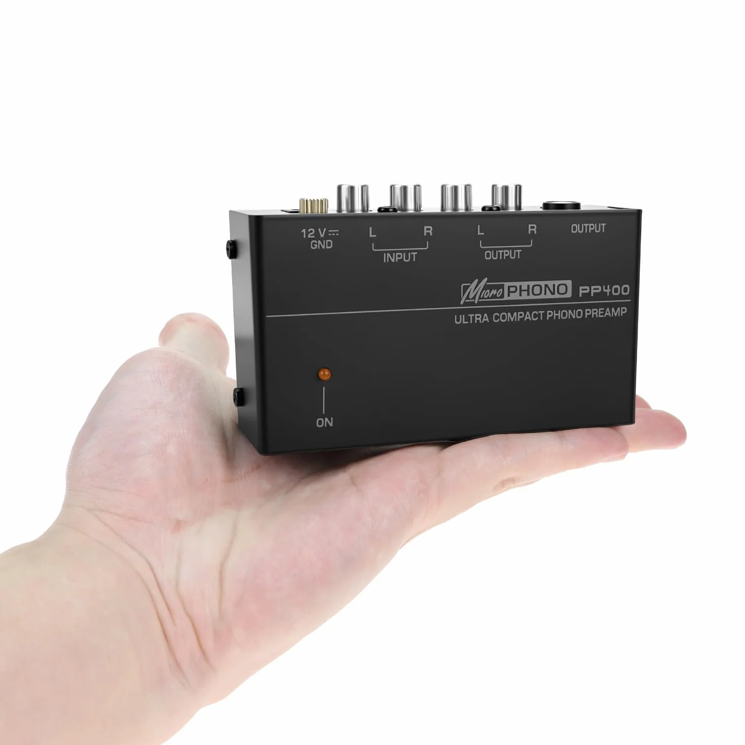 QWORK Preamplificatore phono stereo DC 12V uscita RCA 6.35