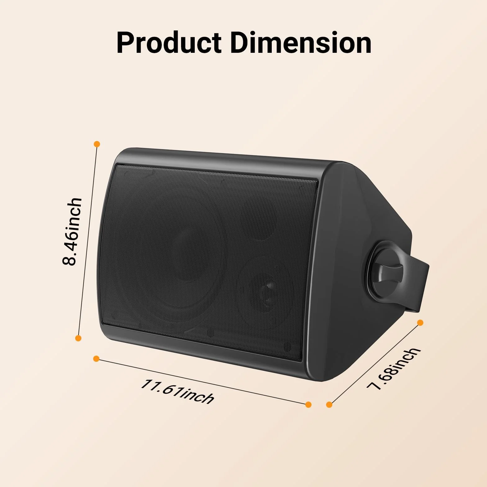 STUDIOFINIX Altoparlante Bluetooth 6,5 pollici 400 Watt impermeabile da esterno (nero)