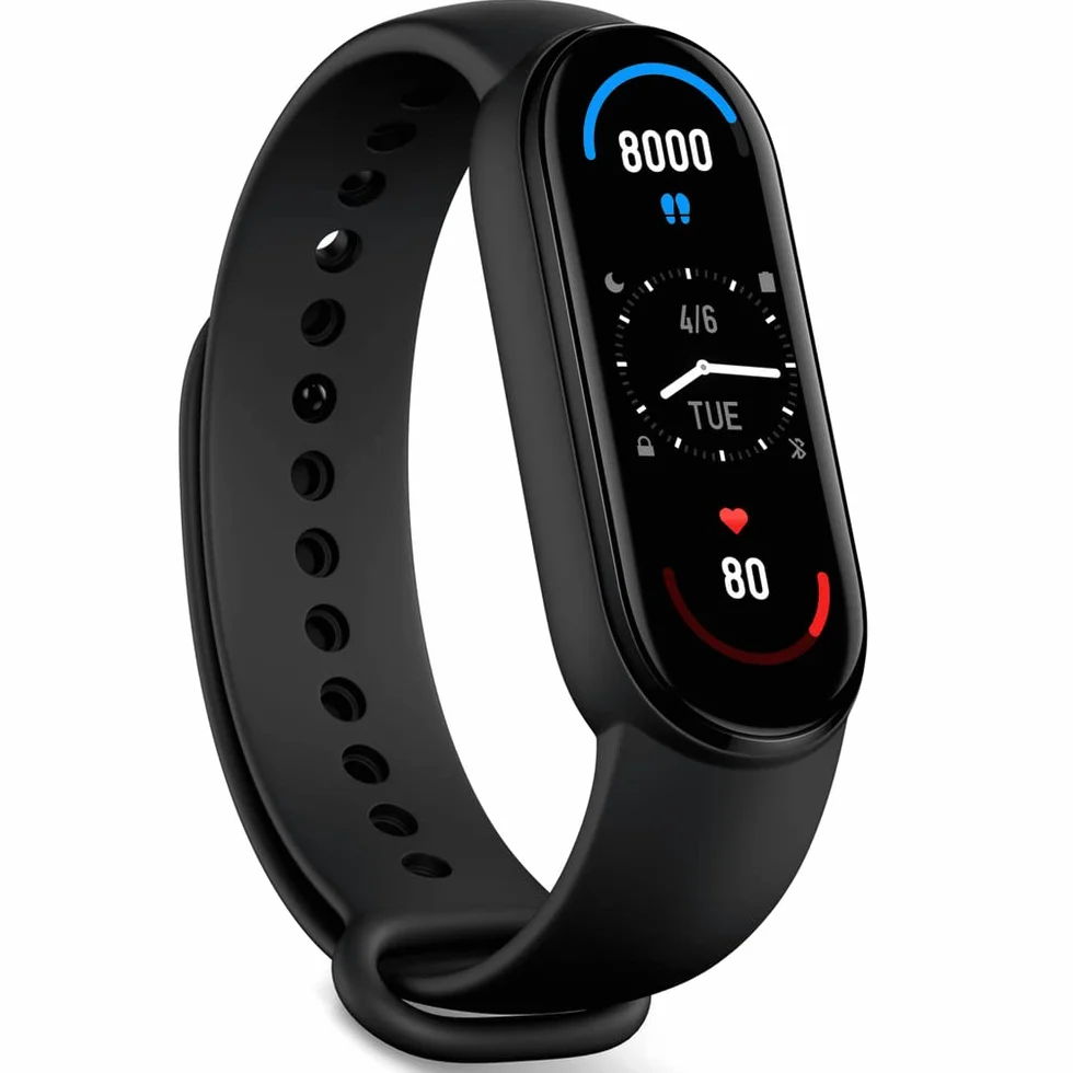 XIAOMI Mi Smart Band 6 Orologio Smart, Schermo AMOLED 1.56", Resistente all'Acqua 5 ATM, Batteria 125 mAh, Versione Italiana, Nero