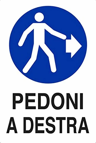 PIXLEMON Cartello Alluminio cm 30x20 PEDONI A Destra