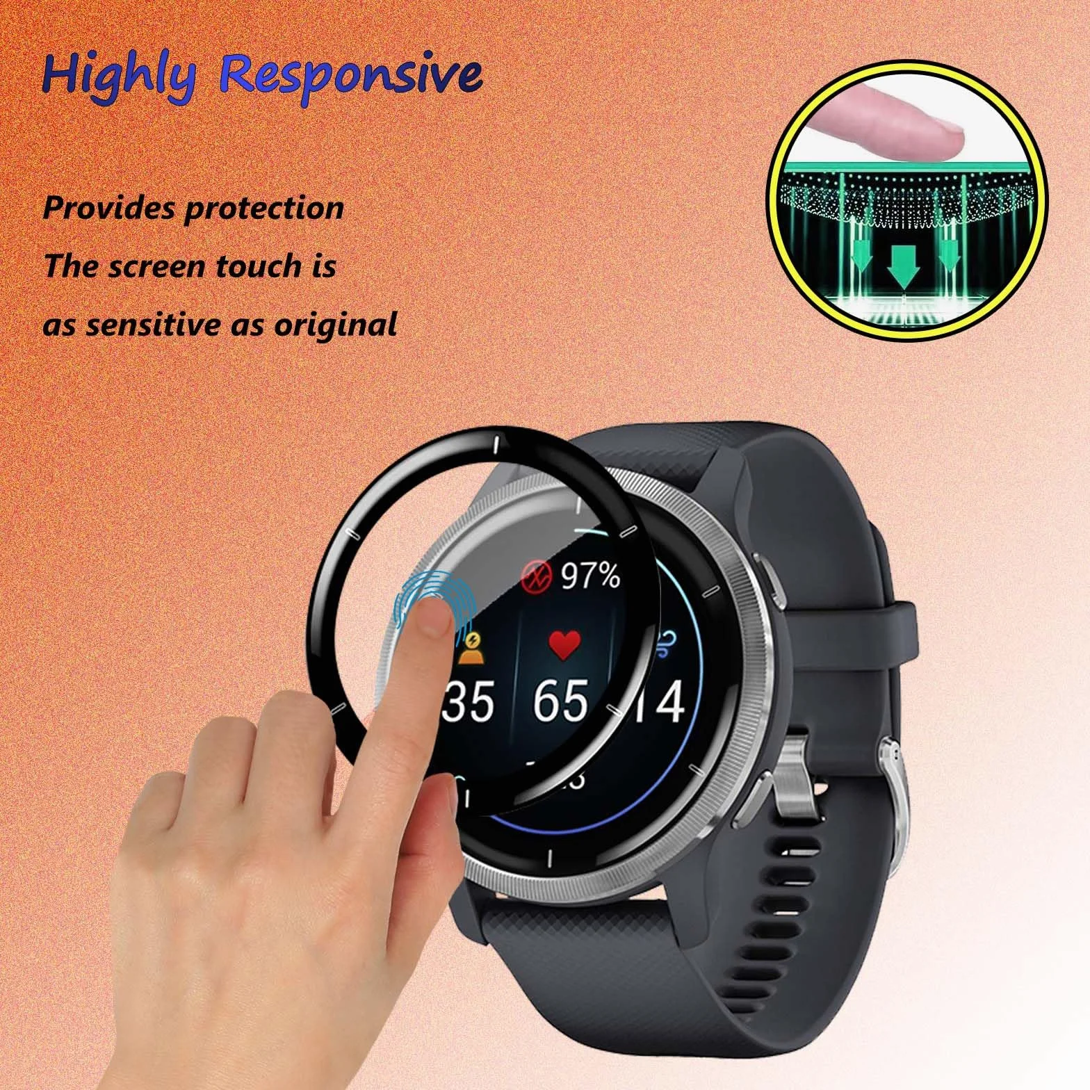 Pellicola Protettiva Compatibile con Garmin Venu 2 45mm, Anti-Graffio, HD TPU, 4 Pezzi