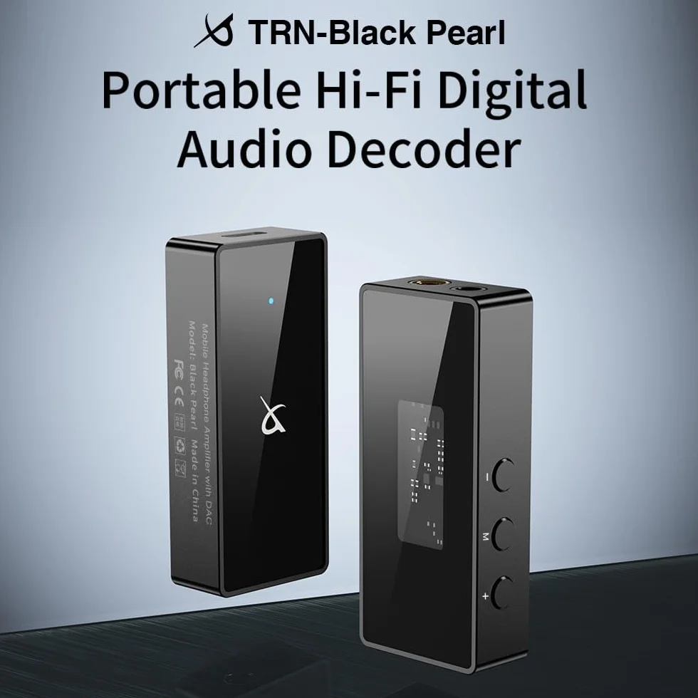 TRN Black Pearl Portatile Hi-Fi Digital Audio Decoder DAC Amplificatore per Cuffie 3.5+4.4 Uscita Dual CS43131 PCM 384kHz 32Bit DSD256