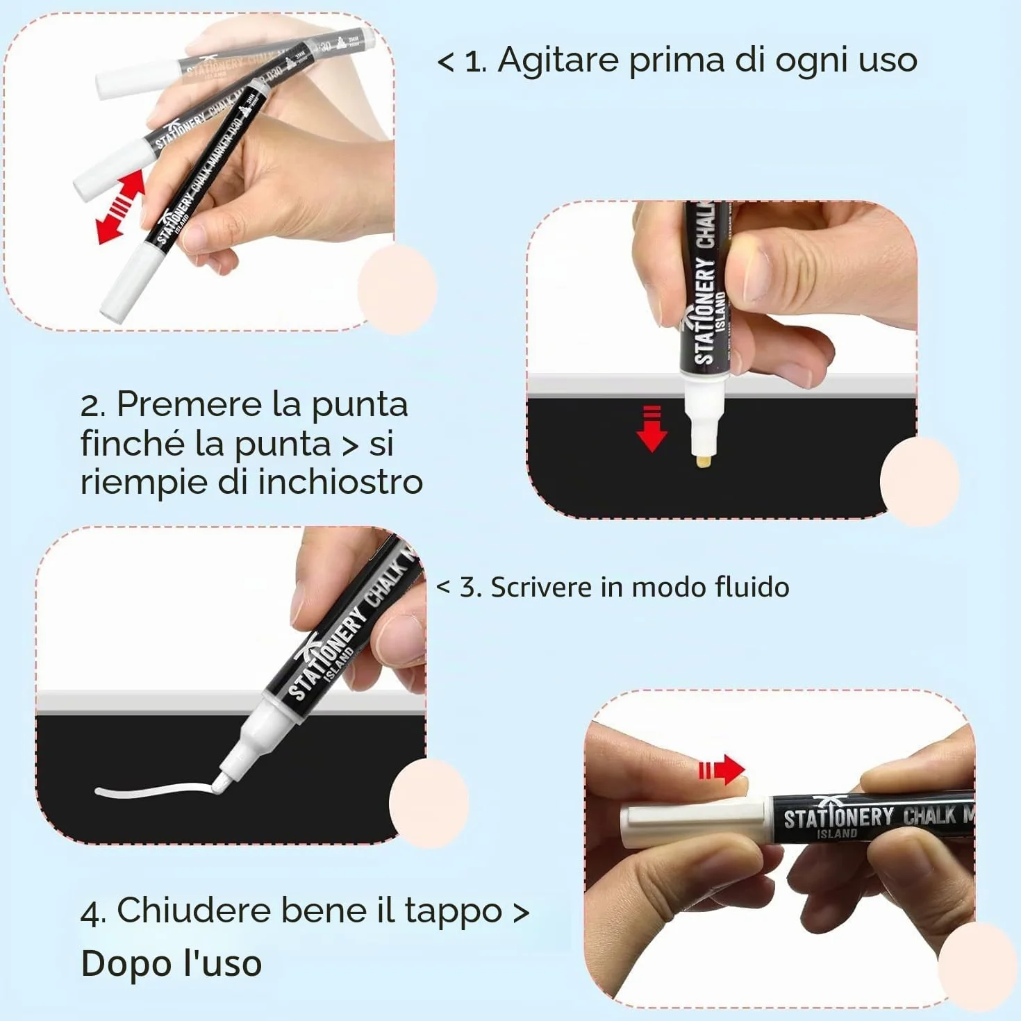 Pennarelli Gesso Liquido Cancellabili Set Di 6, Pennarello Lavagna Bianca Cancellabile 3MM