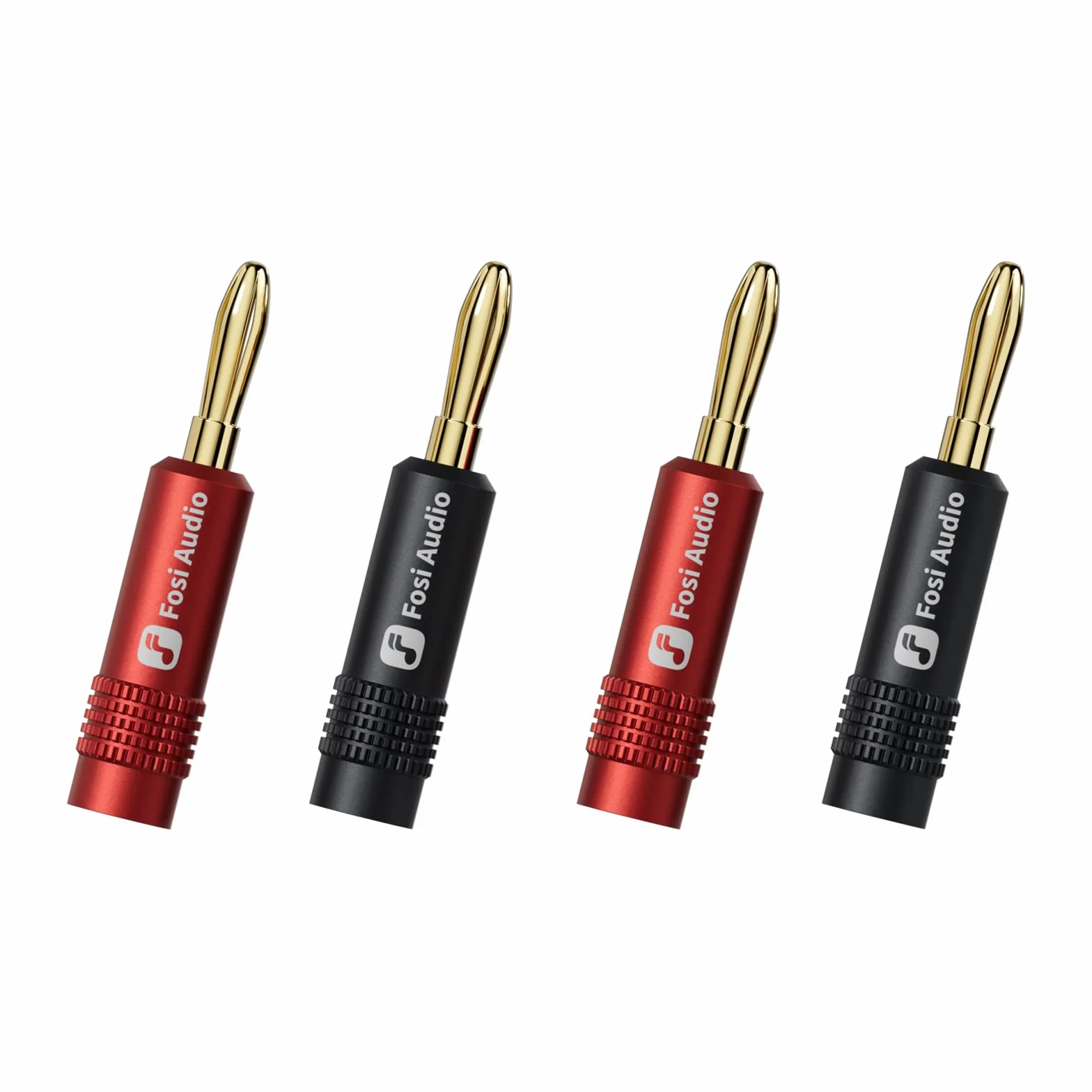 Fosi Audio Banana Plugs per altoparlanti placcate in oro, 2 coppie (4 PCS)