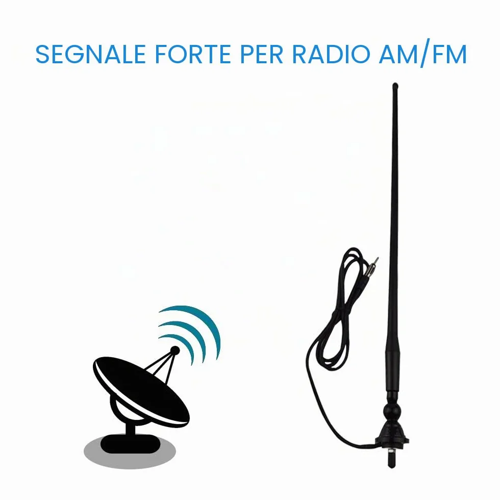 Antena FM Marine Gomma Anatra Dipole Flessibile Auto Barca Yacht ATV UTV RV