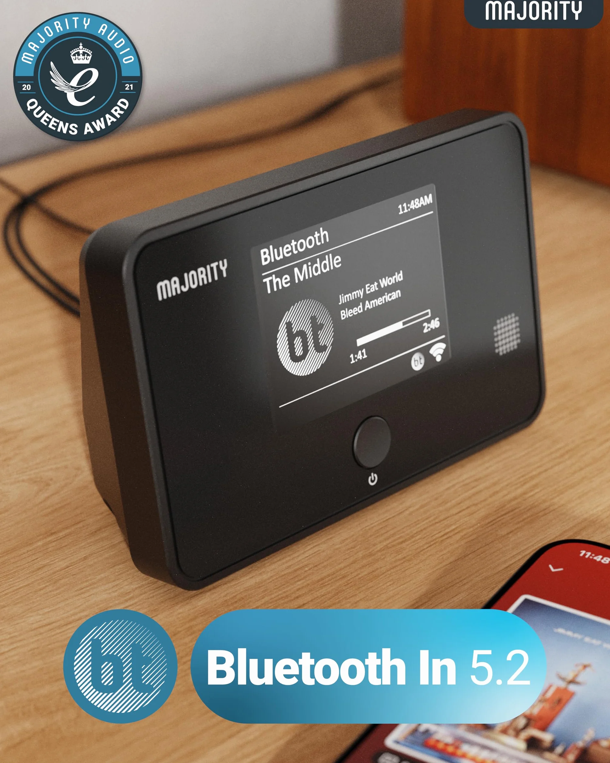 Majority Robinson IR Internet Radio DAB+ WiFi Bluetooth Spotify Connect Hi-Fi Streamer