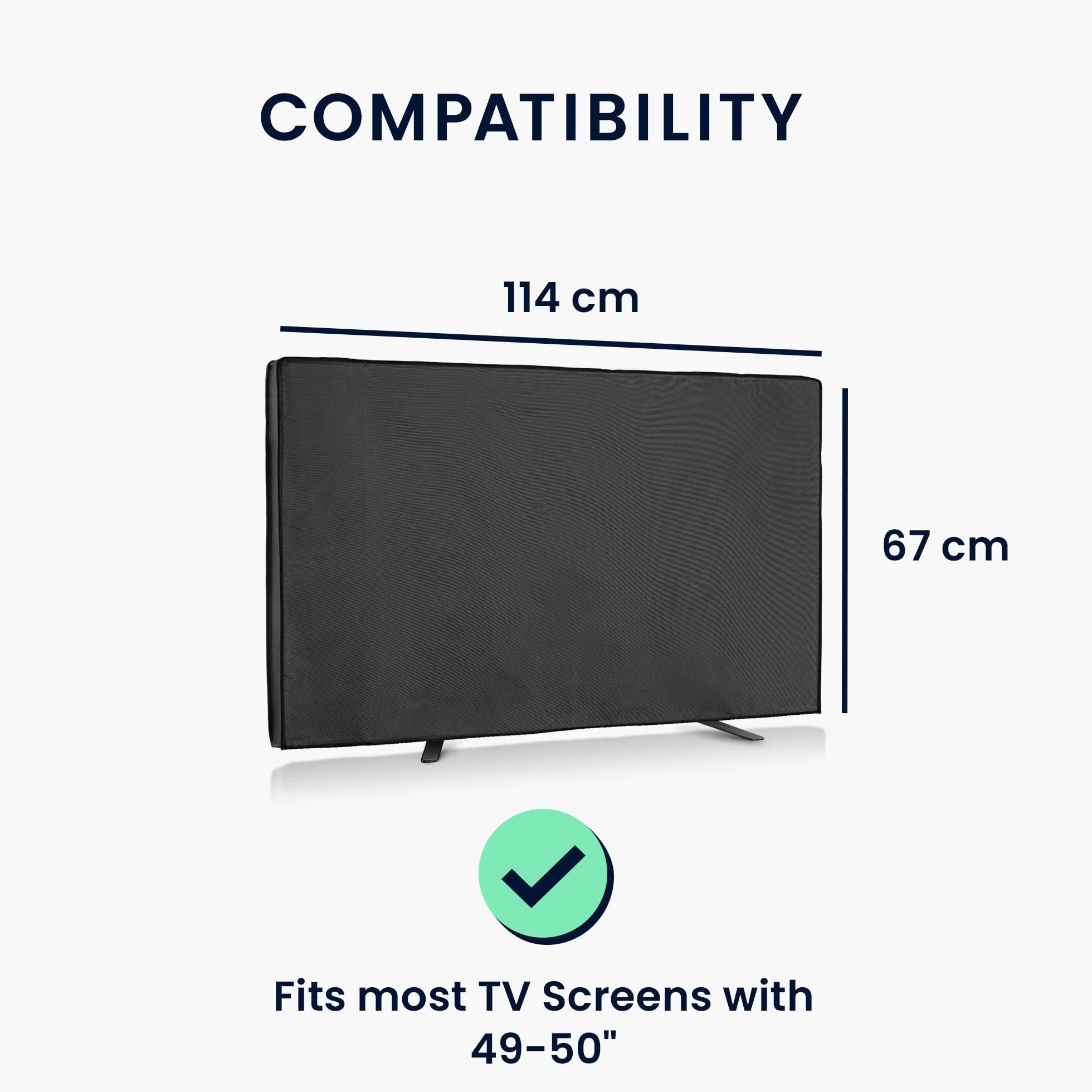 kwmobile Protezione per 49-50" TV Cover Impermeabile Antipolvere Nero
