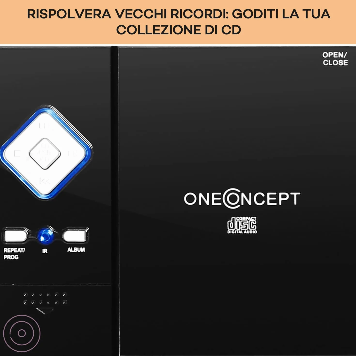 oneConcept Radio Portatile Lettore CD HiFi FM Stereo AUX 2 Altoparlanti Display LCD MP3 Ingresso SD 3W
