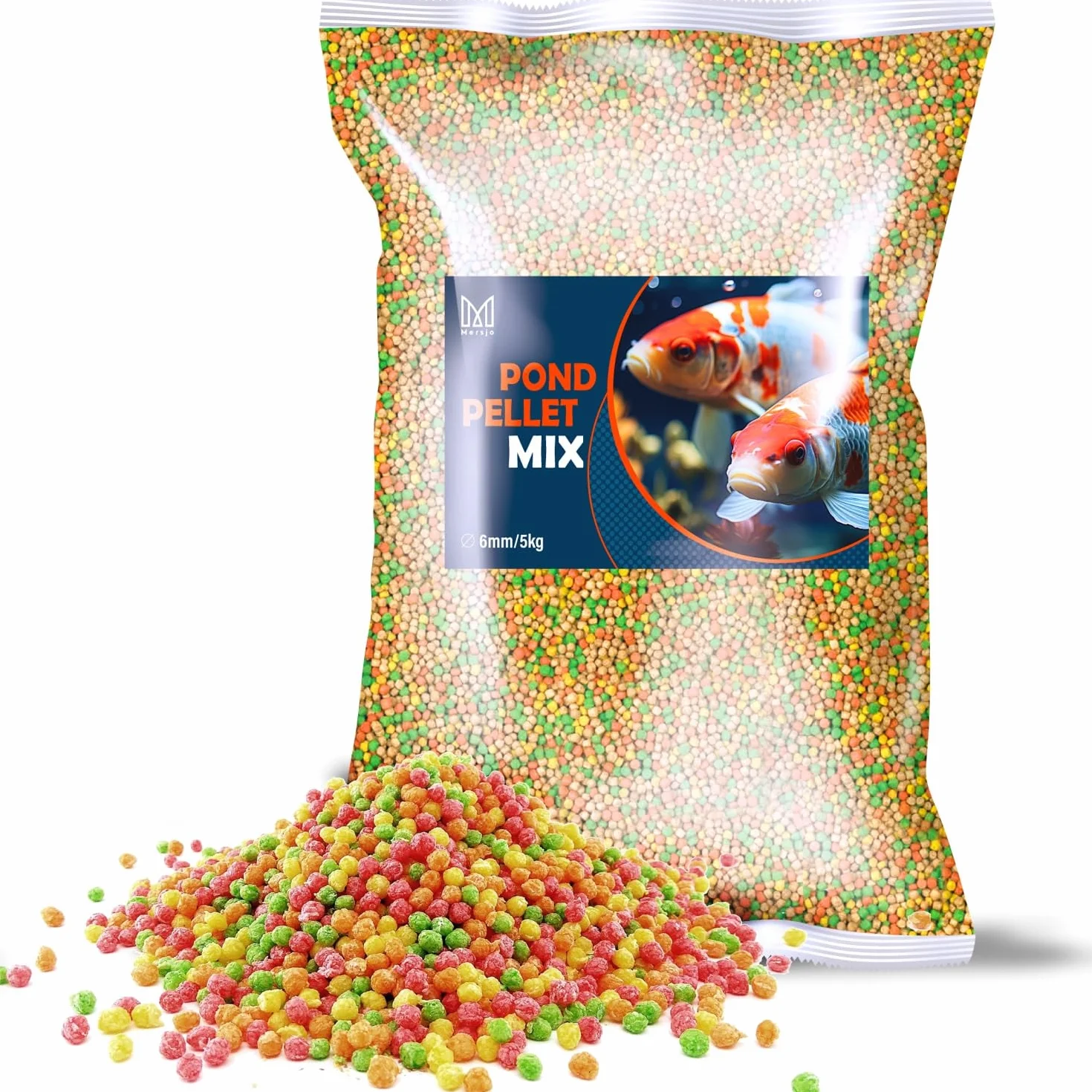 Mangime per Pesci di Stagno, Pellet Galleggianti per l'Alimentazione Quotidiana, 5 kg, Grana 6 mm
