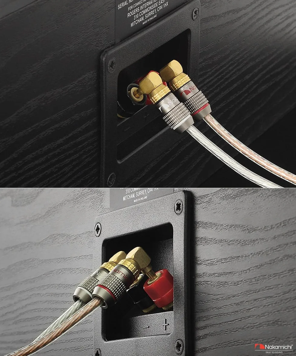 Nakamichi FanLock Excel Connettore a angolo retto banana placcato oro 24 carati 10 AWG - 18 AWG spessore 4 mm 10 pezzi