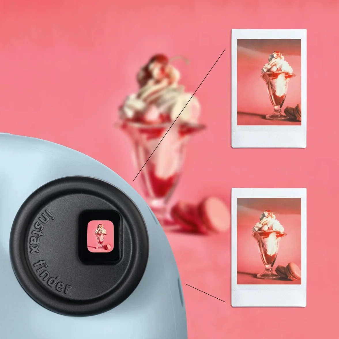Fujifilm instax mini 12 Pastel Blue Macchina Fotografica Istantanea Specchietto Selfie Modalità Close Up Esposizione Automatica Design Pop