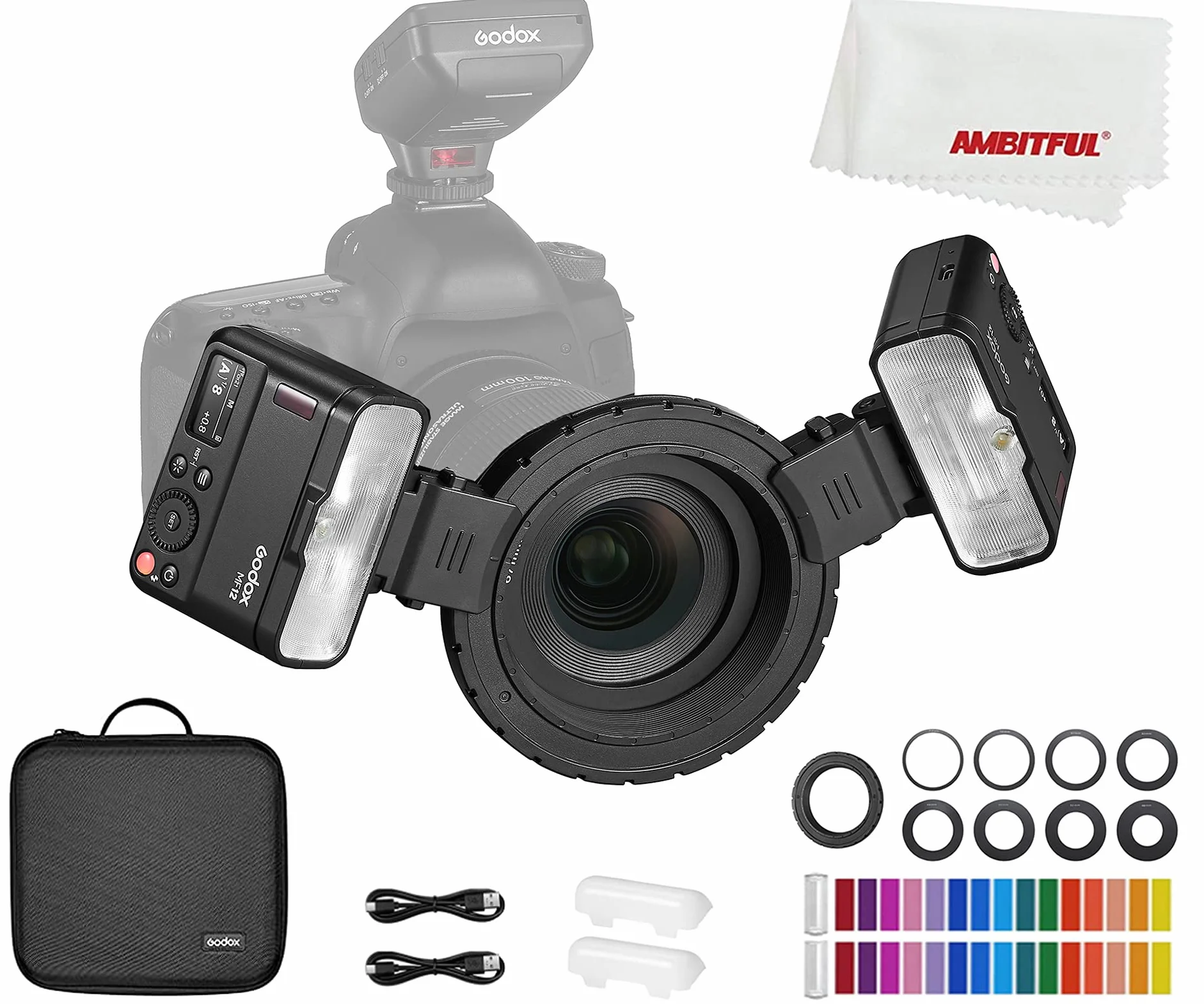 Godox MF12-K2 Flash macro 12W 2.4G Wireless TTL/M Nikon Sony Canon Fuji Olympus Panasonic