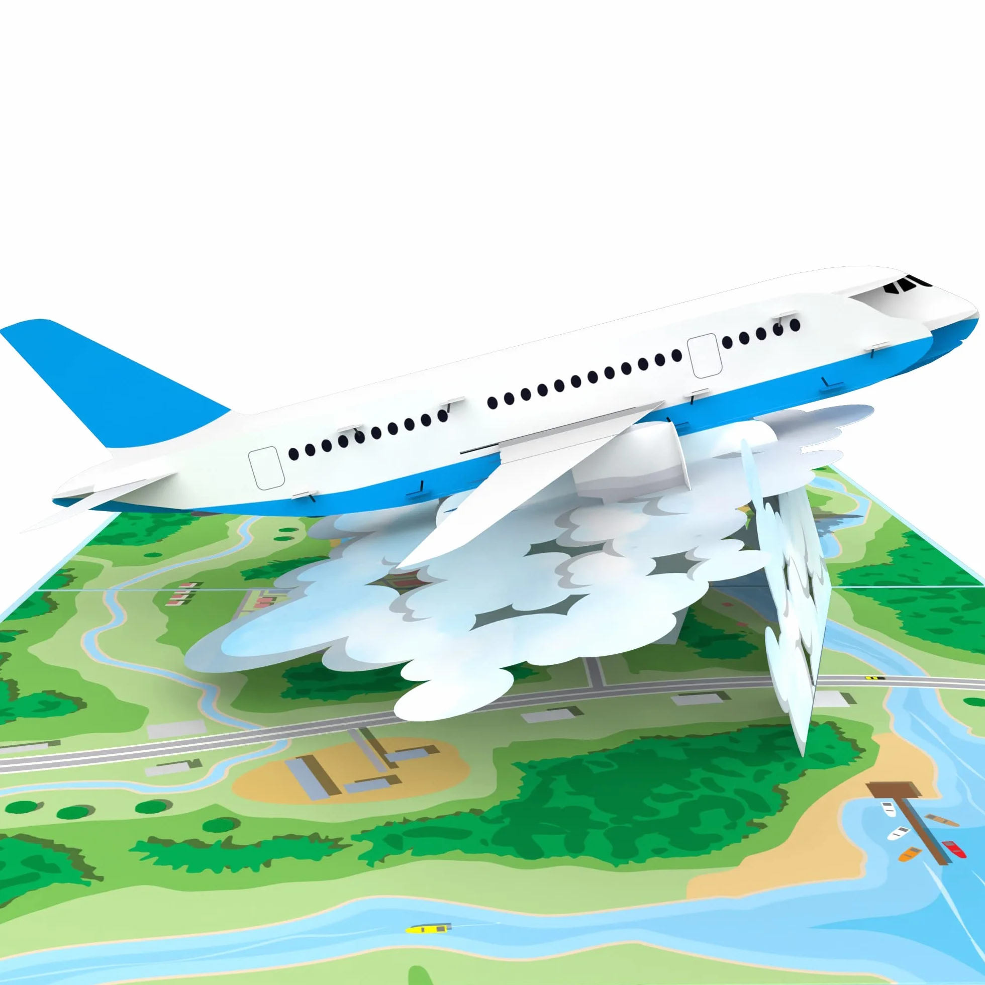 MOKIO® Biglietto Auguri Pop-Up Aereo 3D Regalo Volo Viaggio Compleanno