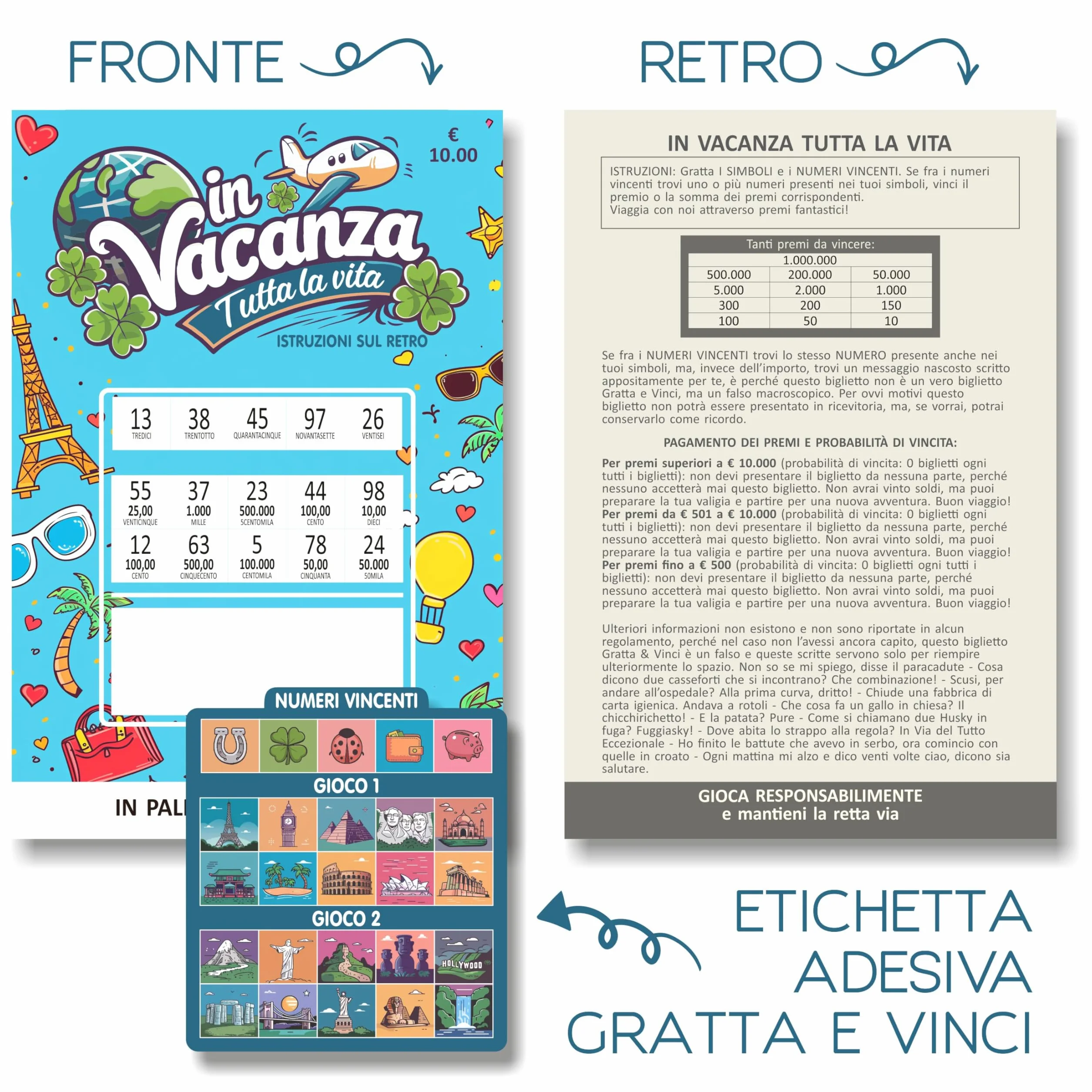 GHIBLI Biglietto Gratta e Vinci con Sorpresa Viaggio - Buono Personalizzato per Viaggiatori - Idea Regalo Coppia