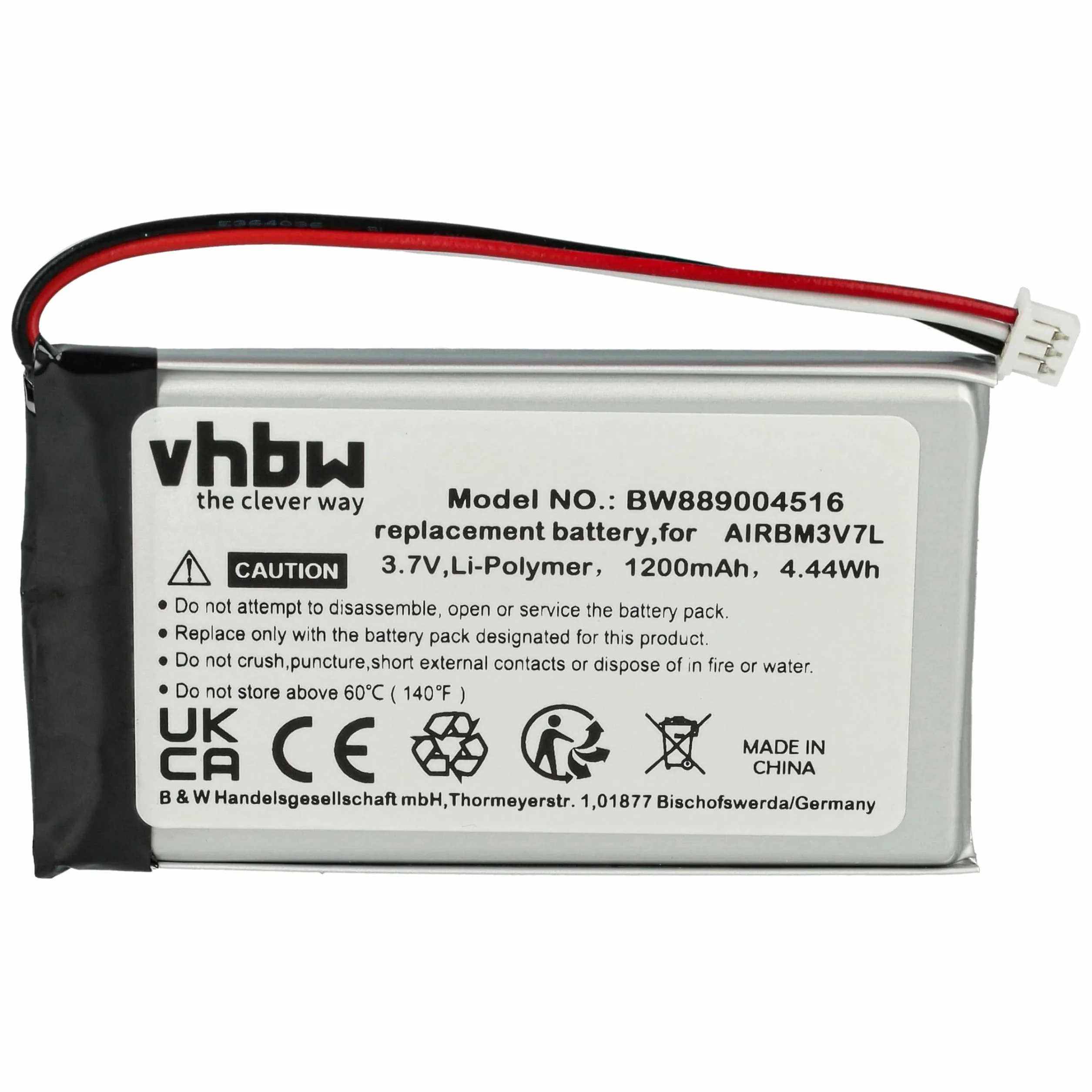 vhbw batteria sostituisce Autec BH3V7L AIRBM3V7L per Radiocomando Industriale 1200mAh 3,7V Li-Poly