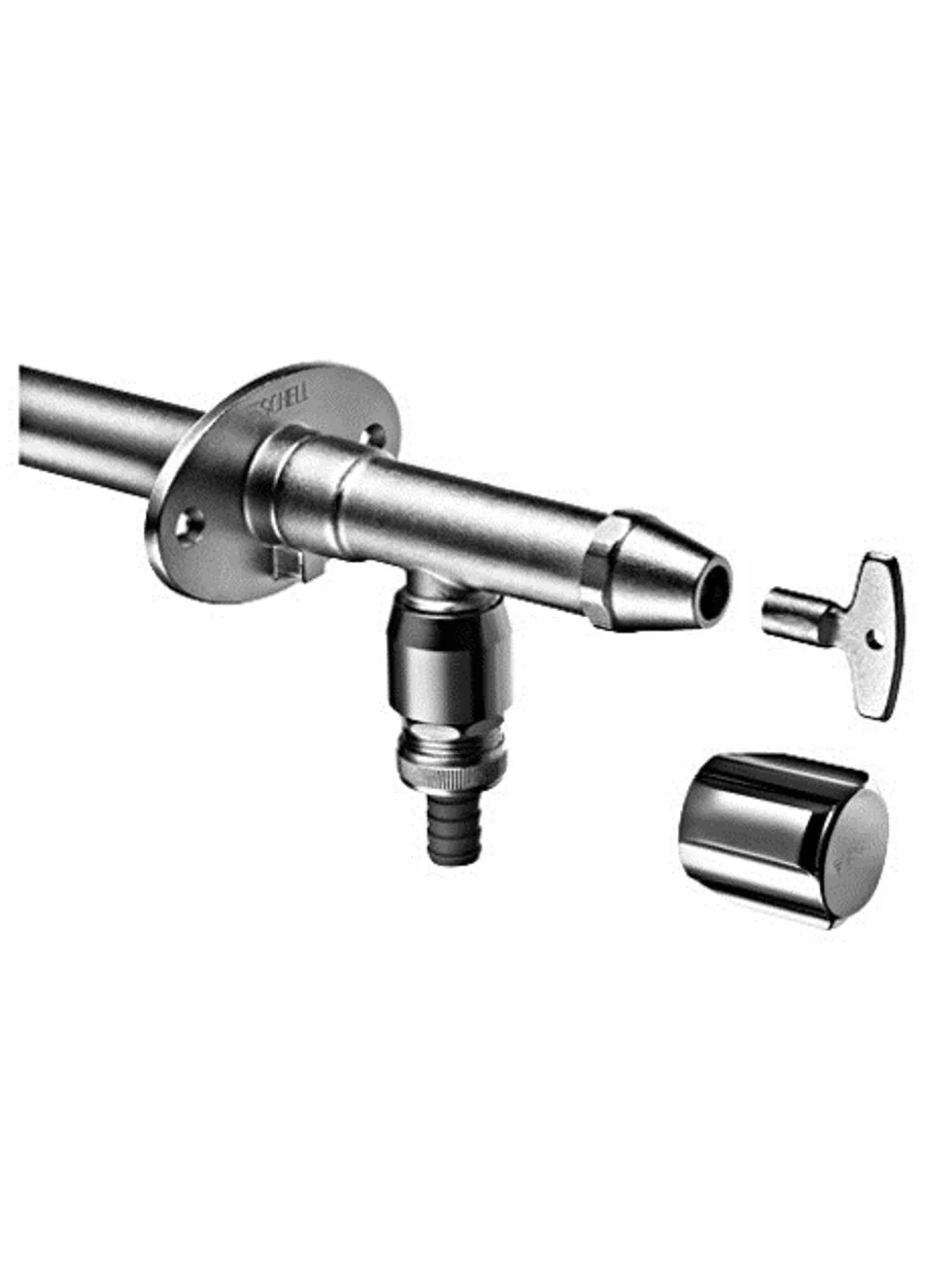 Schell valvola esterna Set di Polar II, antigelo con aeratore, cromato opaco, 039960399