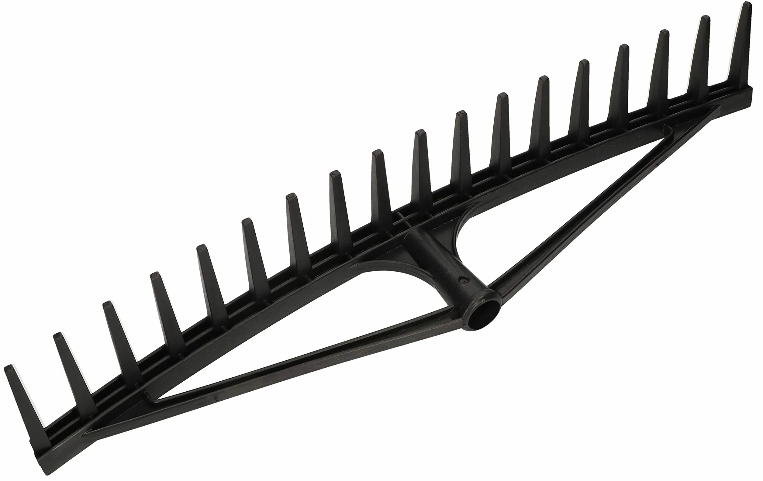 KOTARBAU® Rastrello per Foglie - Rastrello Giardino - Plastica - 61 cm - Nero - 18 Denti - per Erba Fieno - Senza Manico - Leggero Resistente