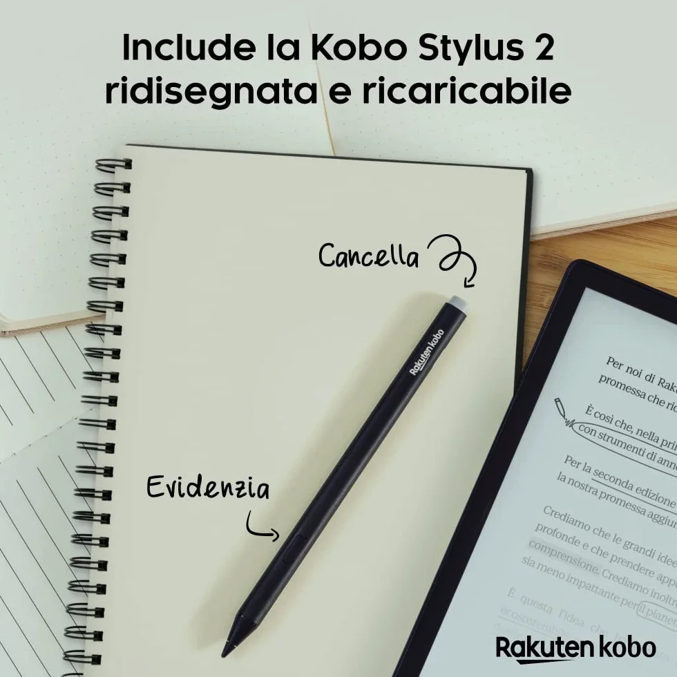 Kobo Elipsa 2E eReader 10,3" Touchscreen antiriflesso ComfortLight PRO Kobo Stylus 2 Wi-Fi Carta E Ink 32 GB