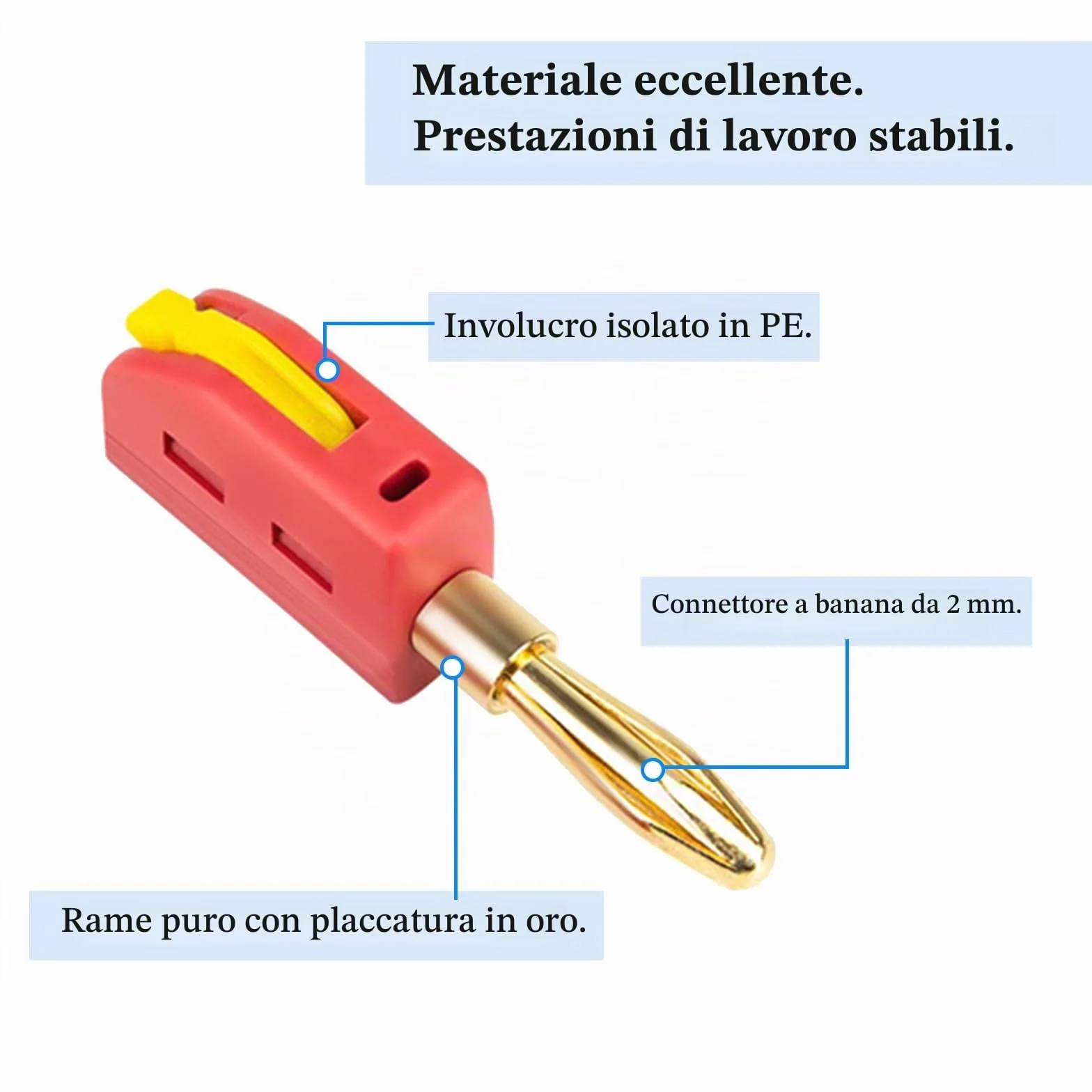 Connettore a banana 4 mm 32 A 10 pezzi spina a banana convertitore per cavi