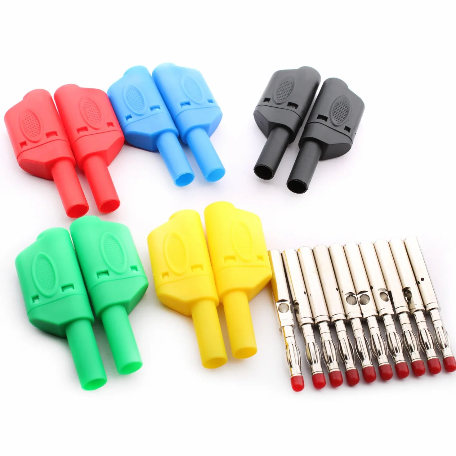 RUNCCI-YUN 10 Pz Spina a banana da 4 mm isolate per multimetri nero blu rosso verde giallo