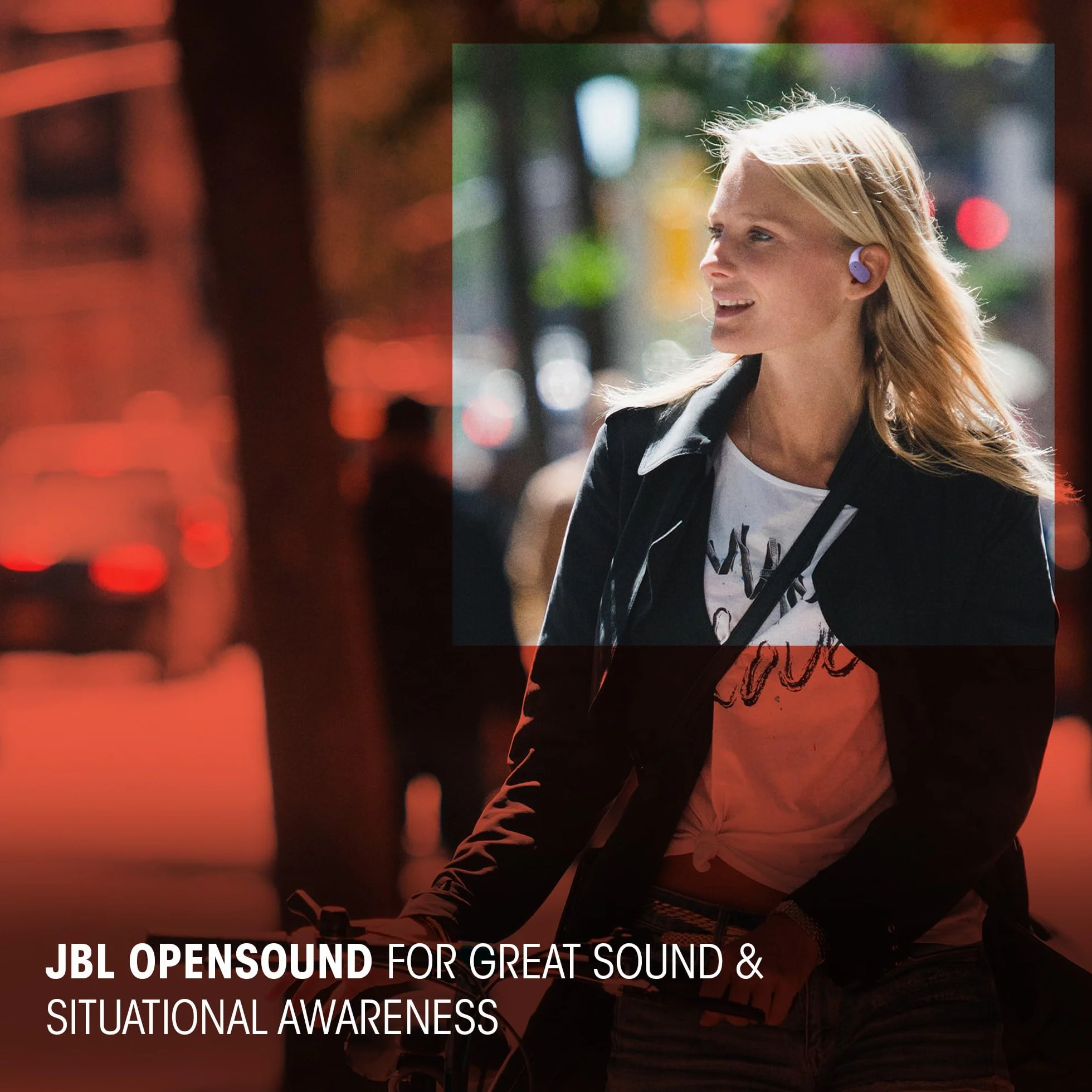 JBL Sense Lite Cuffie Open-Ear True Wireless, Tecnologia OpenSound, 32H Autonomia, IP54, Nero