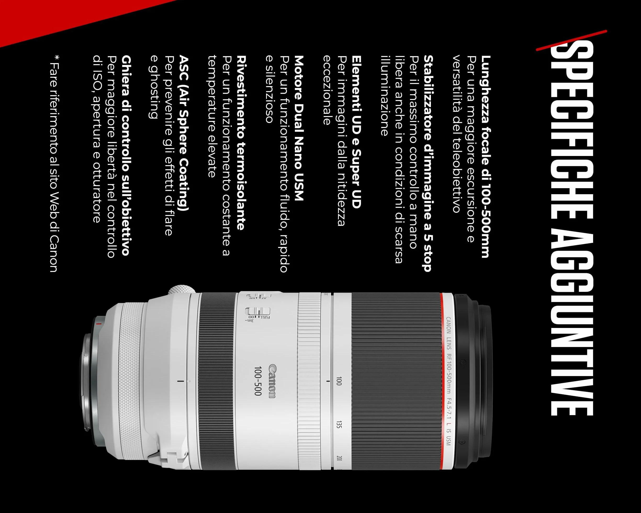 Canon RF 100-500mm F4.5-7.1L IS USM Obiettivo