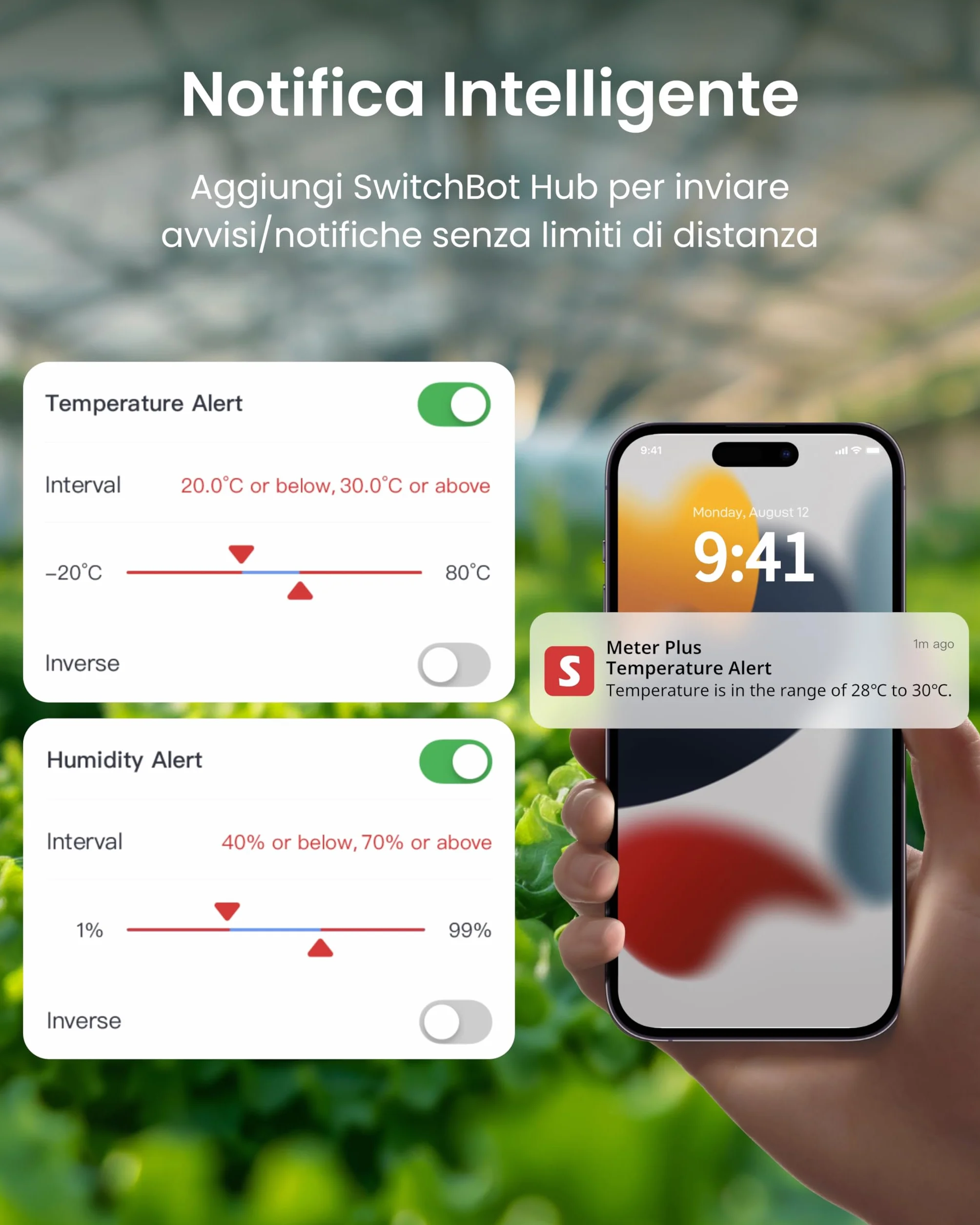 SwitchBot Termometro Igrometro Bluetooth per Casa, Sensore di Temperatura e Umidità Interno con Memorizzazione Dati