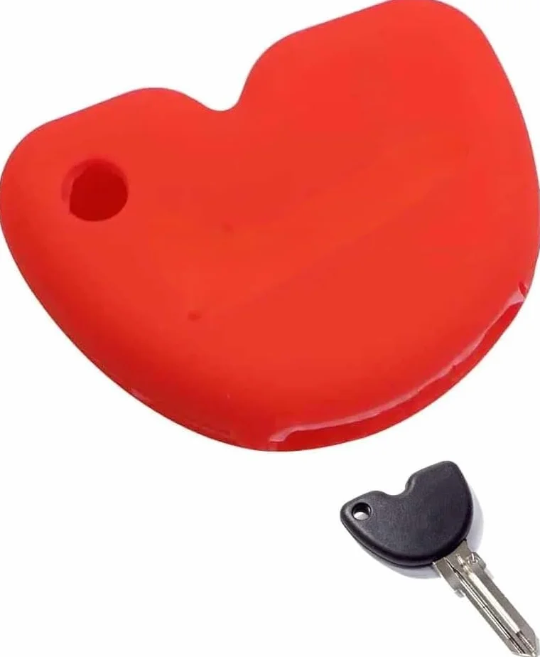 Silicone Cover Chiave Custodia Protettiva Compatibile Vespa GTS 300 GTS 200 GTS 125 LX150 Portachiavi Moto Rosso
