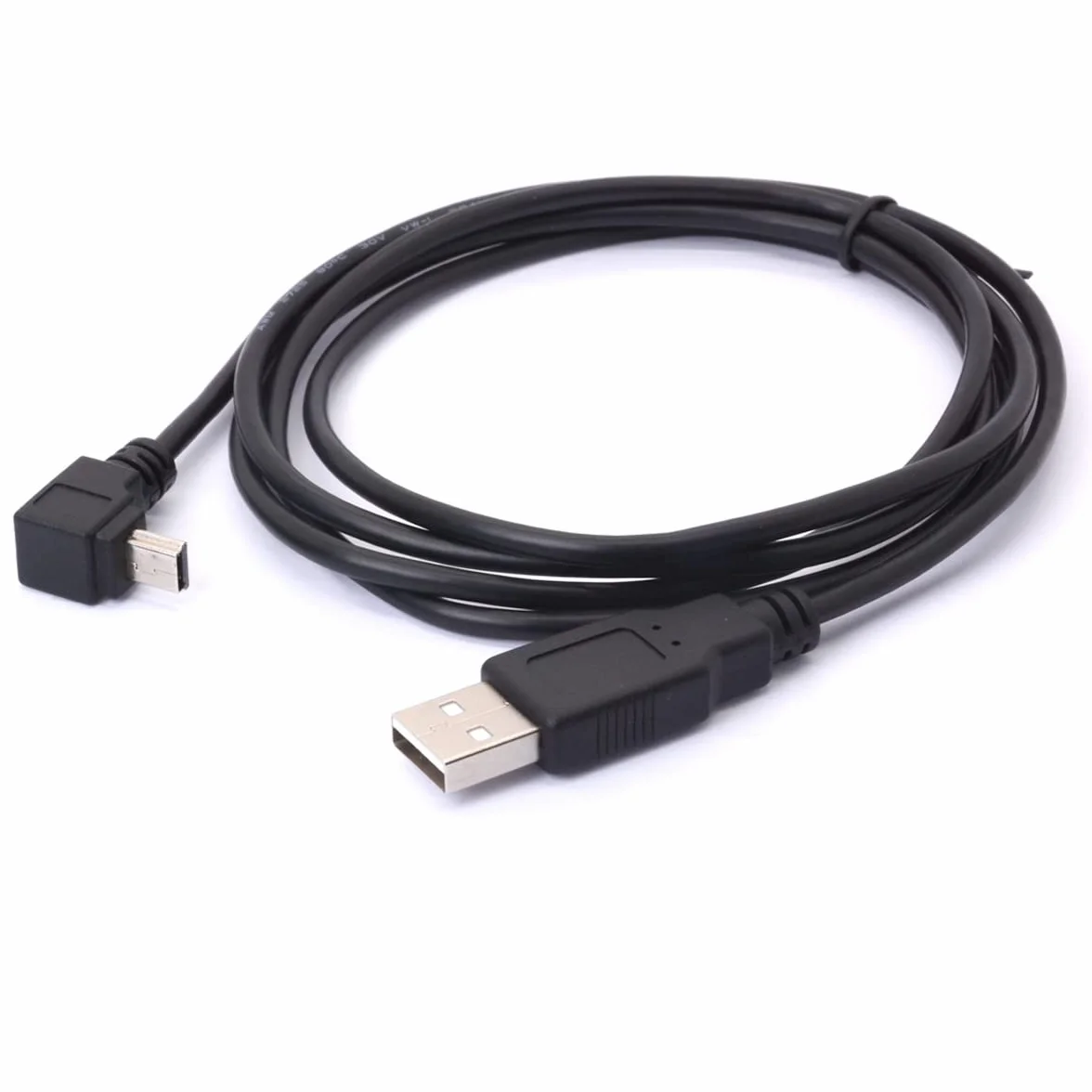 Cavo USB 2.0 A maschio ad angolo mini 5P 90 gradi 1,5 m per Garmin Dash Cam Navigatore GPS DVR