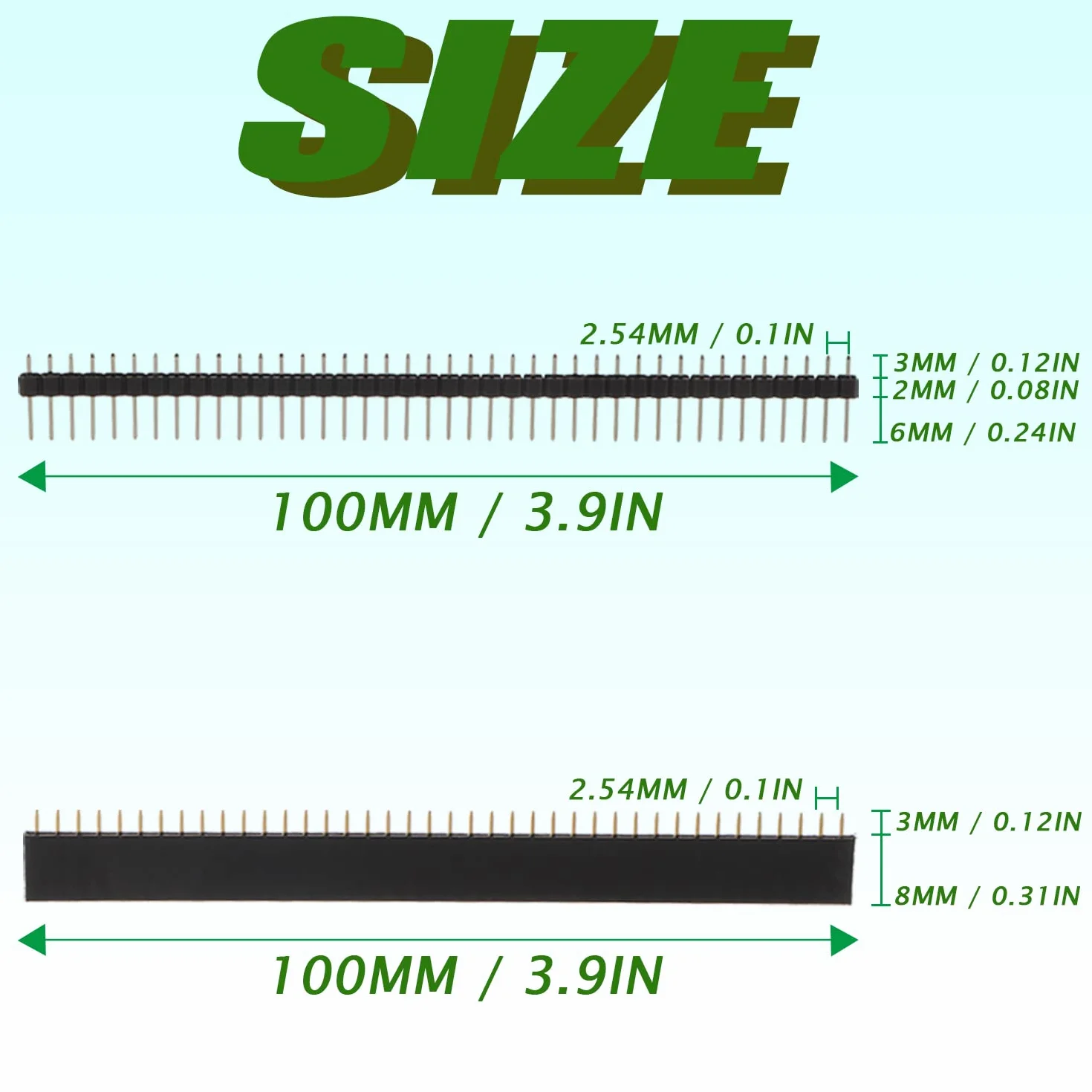 Pin Header 2.54mm 40 Pin Femmina Maschio PCB Saldare 50 Sztuk