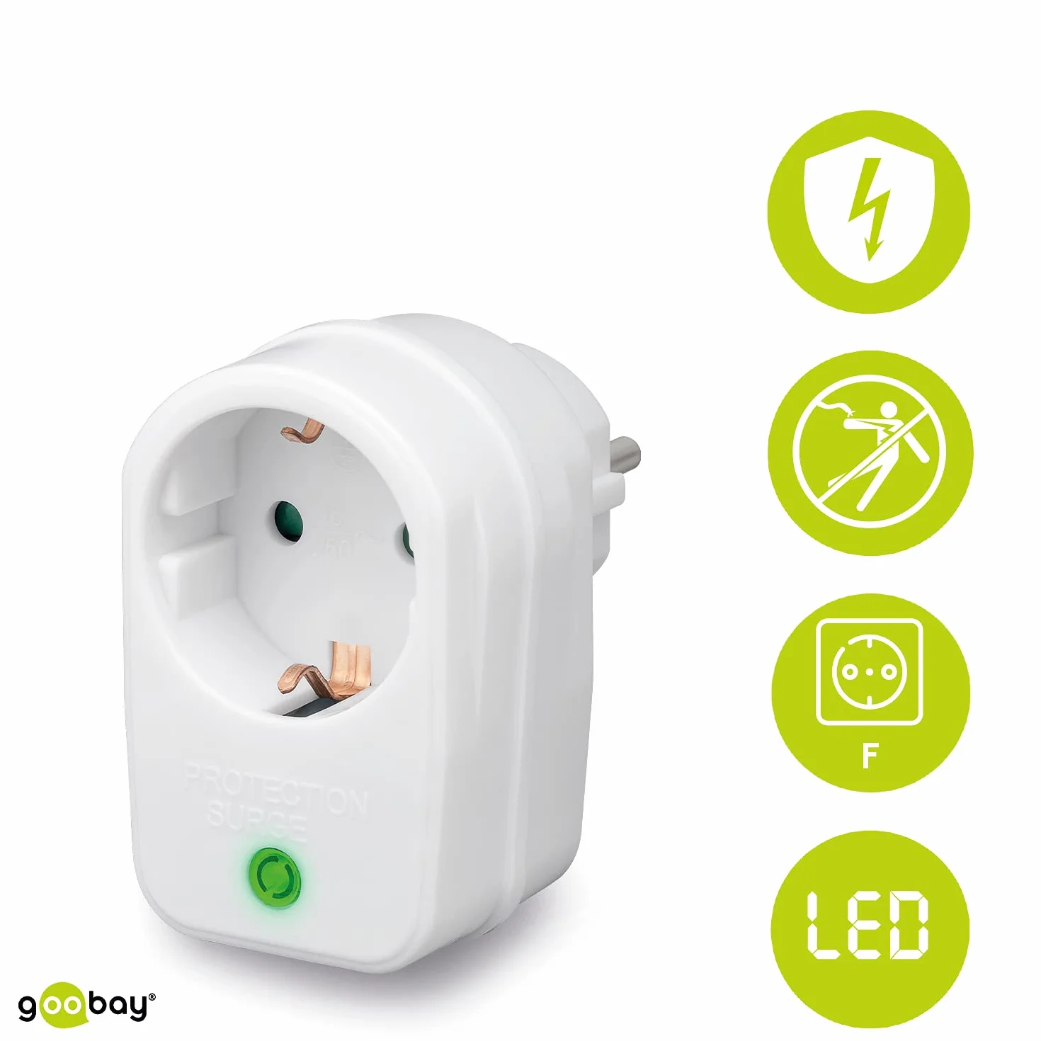 Goobay Protezione dalla rete e dalle sovratensioni 230 V 3500 W bianco adattatore per presa di corrente