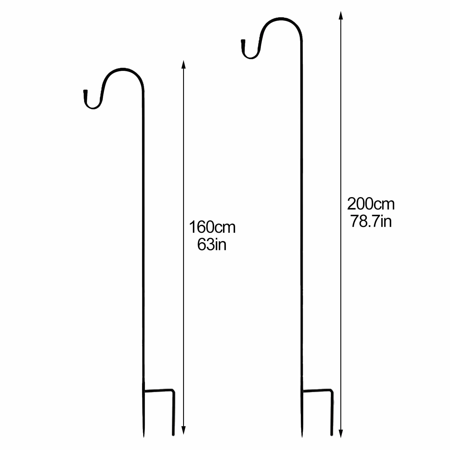 Ganci da pastore 199,9 cm, supporto mangiatoie uccelli esterno, asta regolabile