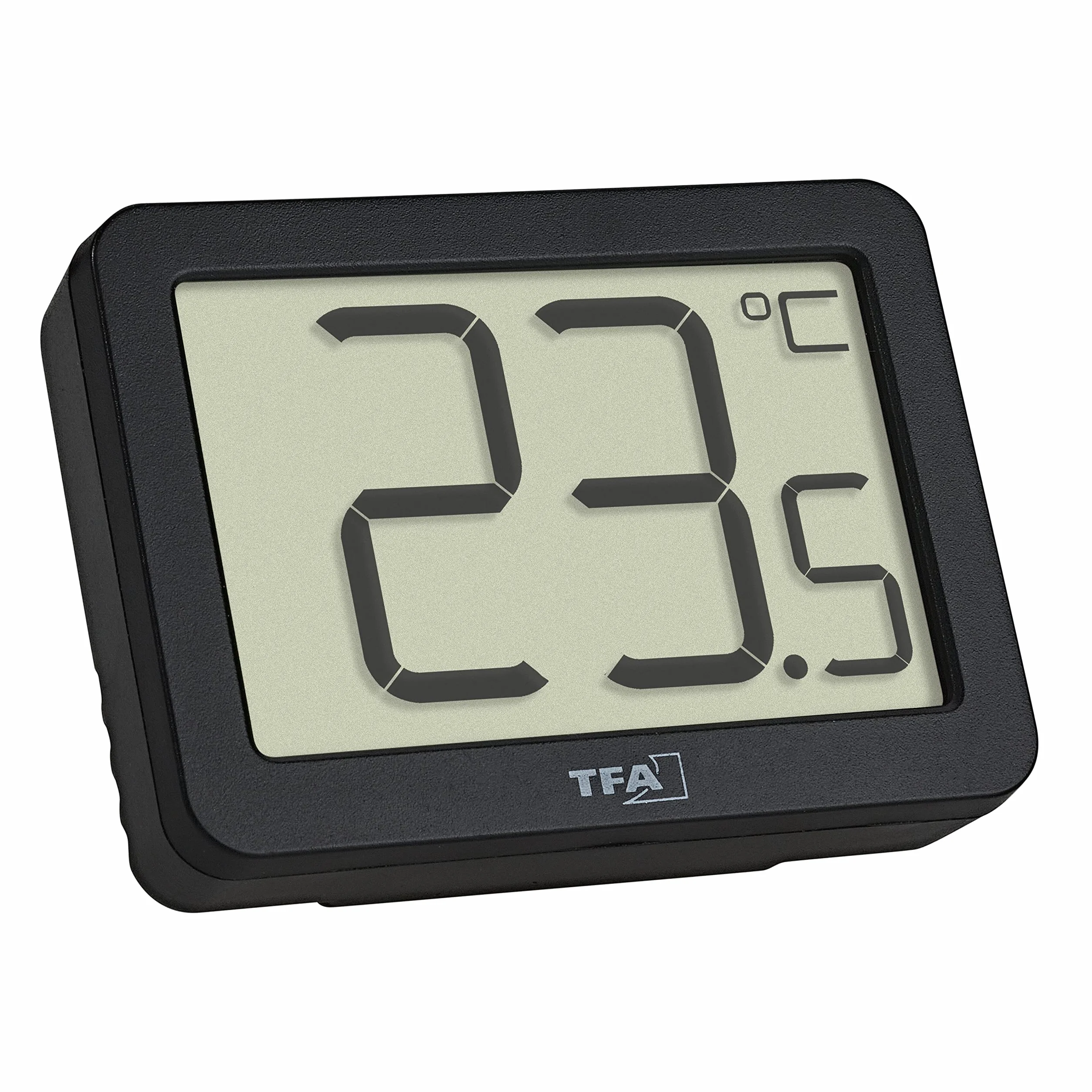 TFA Dostmann Termometro digitale, 30.1065.01, Controllo della temperatura interna, valori massimi e minimi, nero, piccolo e compatto