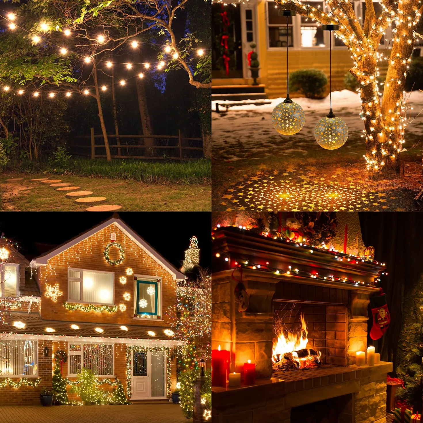 100 Pezzi Ganci per Grondaia per Catena Luminosa Decorazione Natalizia Giardino