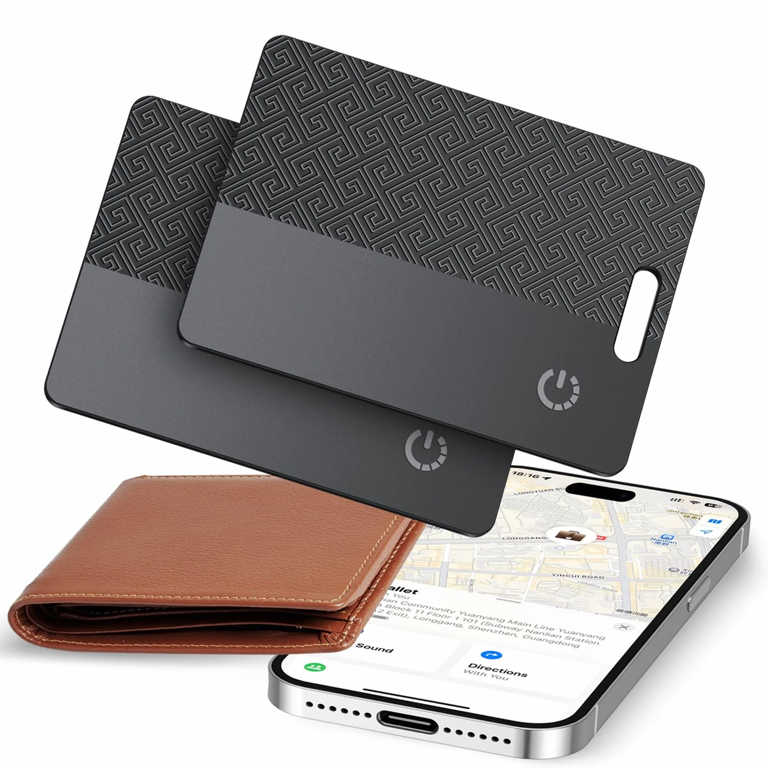 Smart Air Card Tag Wallet Tracker 1.8mm IP68 Bluetooth Locator for Apple Dov'è iOS