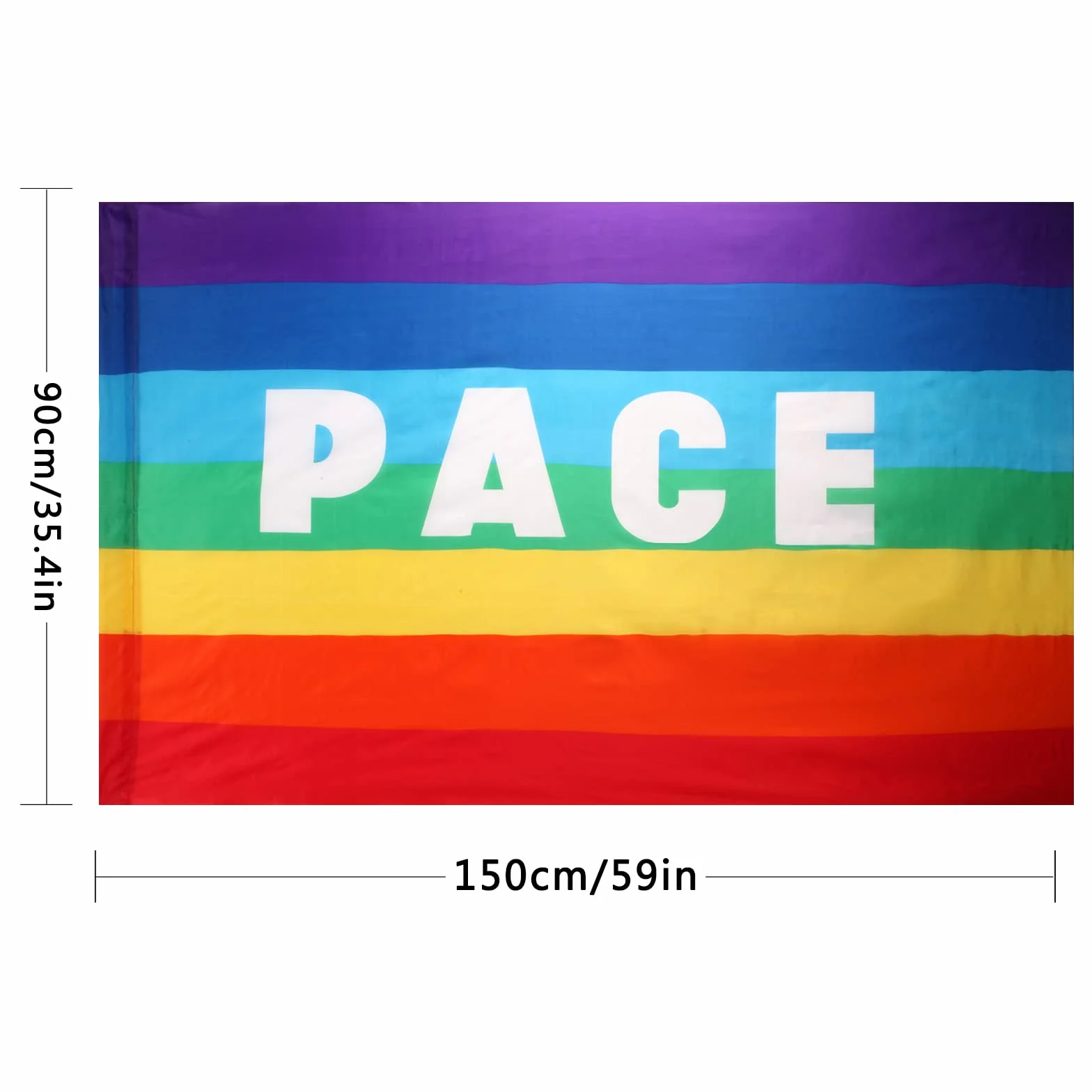 Rainbow Flag 90x150cm Bandiera Pace Arcobaleno Ucraina per Interno Esterno
