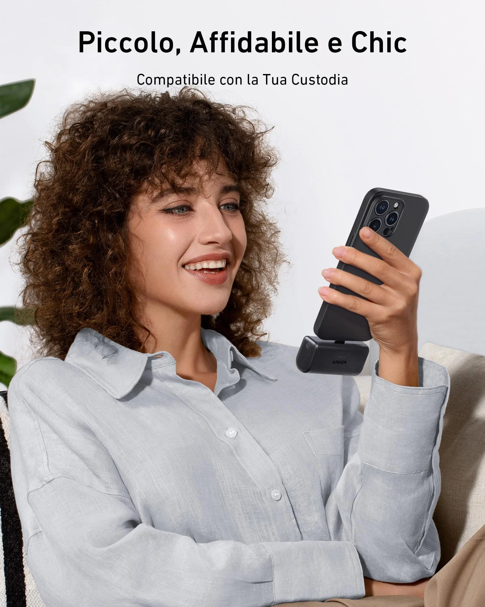 Anker Nano Power Bank 5000 mAh 22,5 W USB C Pieghevole Integrato Ricarica Rapida per iPhone 17 Pro Max/16-12, Samsung S25 Ultra, Huawei, iPad Nero