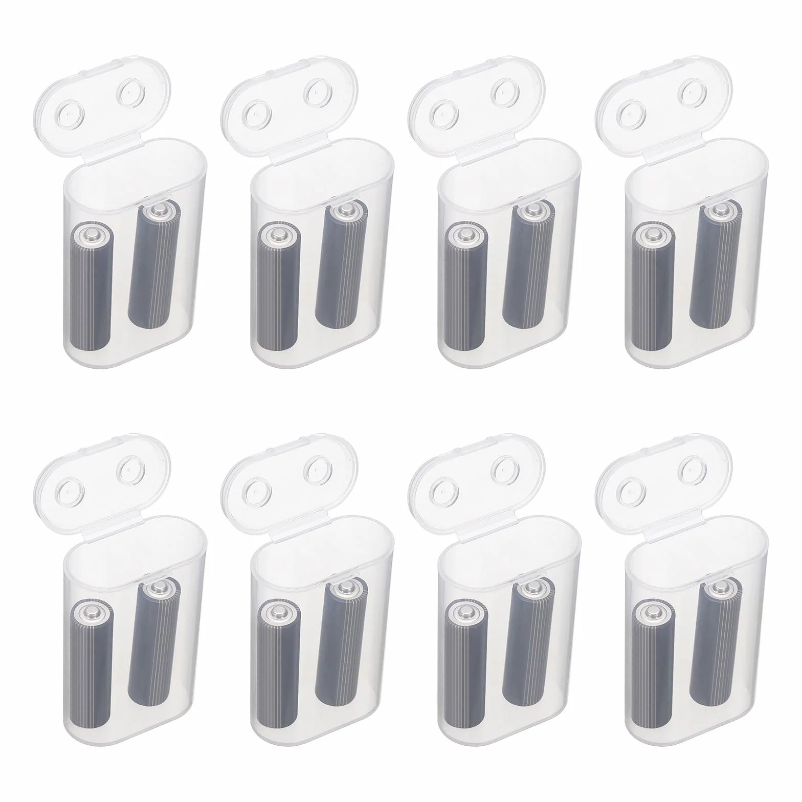 QUARKZMAN Organizzatore Porta Batterie 2 X 21700 Plastica Trasparente Confezione da 8