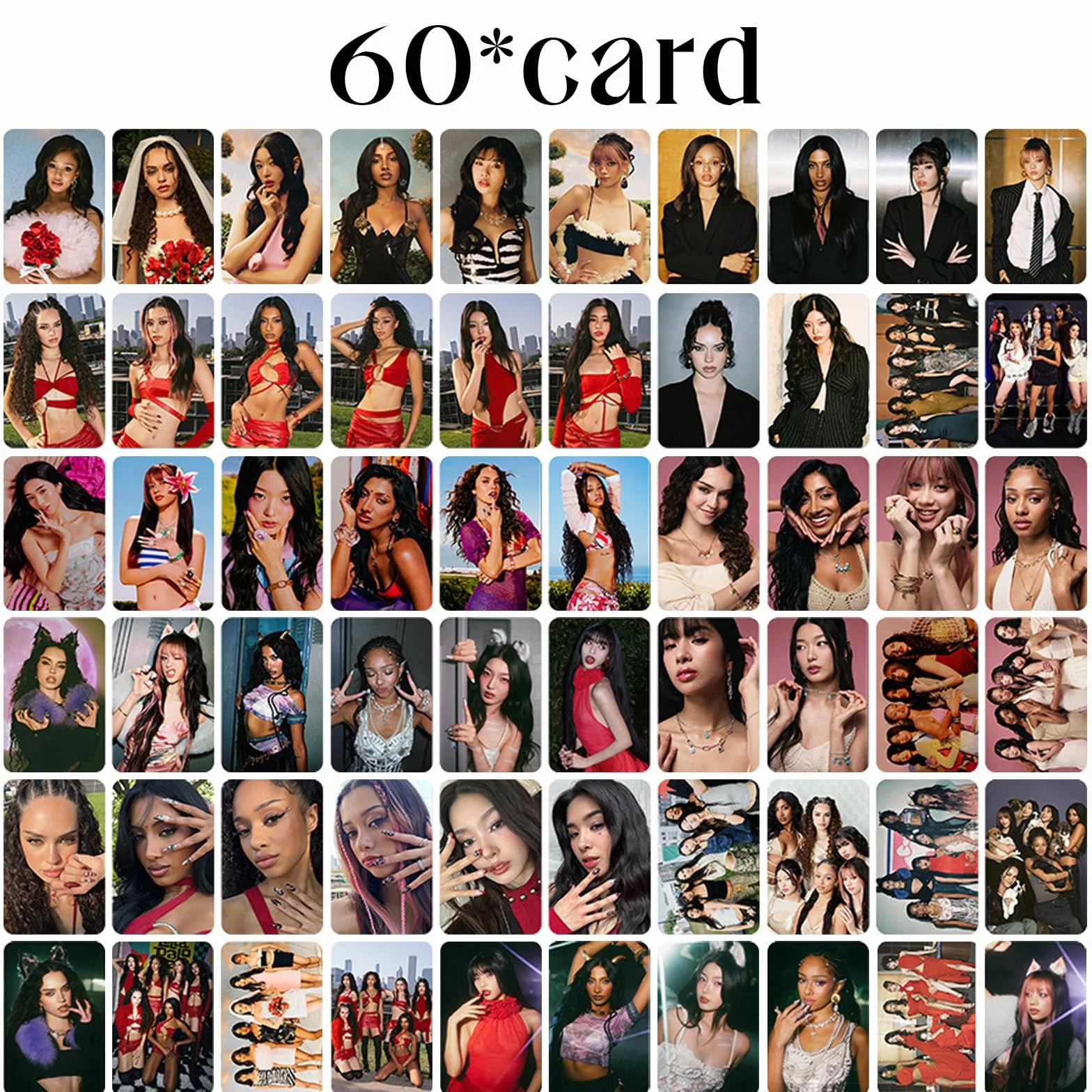 Katsseye Photocard Lomo Carte 60 Pezzi Card 32 Pezzi Adesivi Kpoop Fotocard Sticker