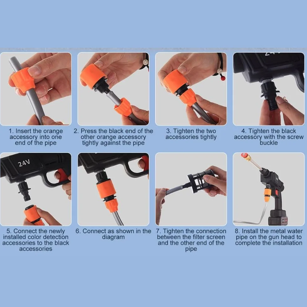 Idropulitrice Portatile a Doppia Batteria 48V Max | 90 Bar di Pressione con Ugello Multispruzzo 6 in 1