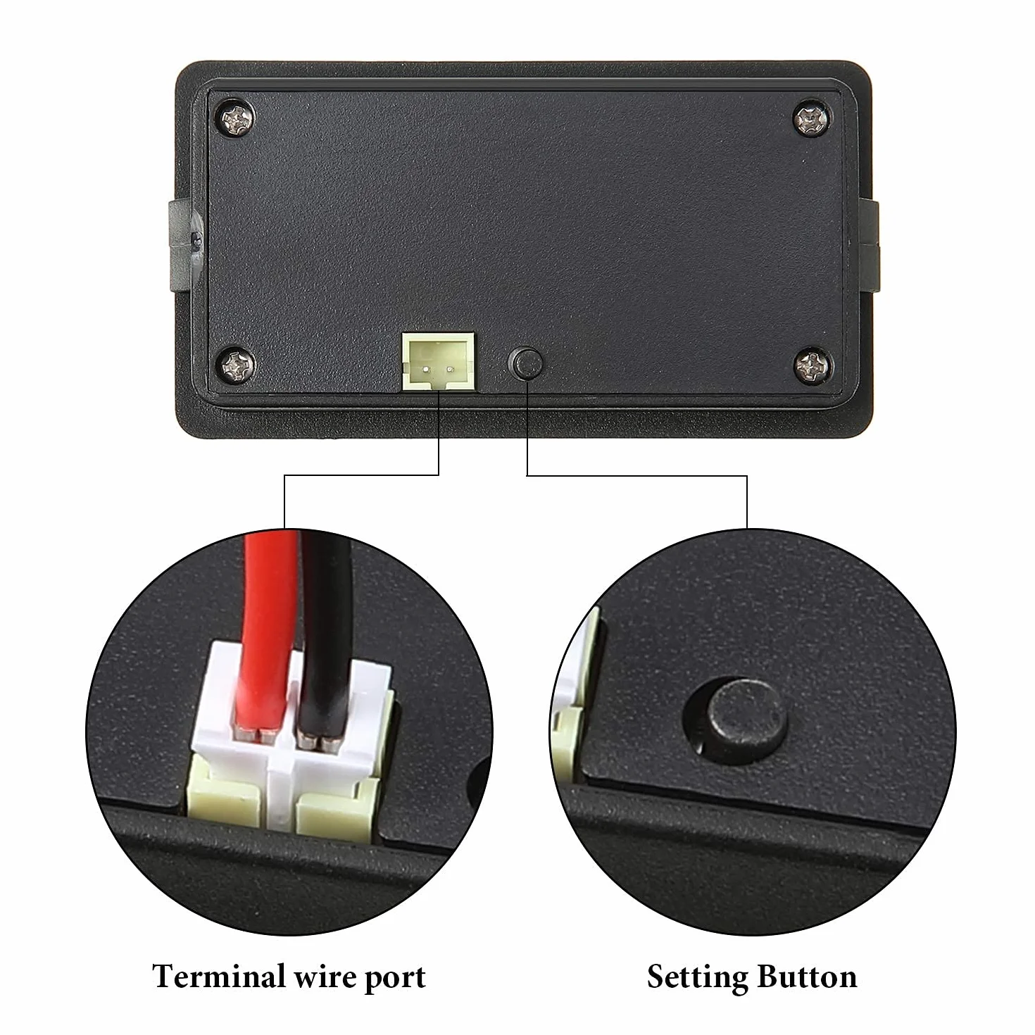 Misuratore di Batteria DC 12V-84V Indicatore di Tensione Capacità LCD Digitale Verde 2 Pezzi