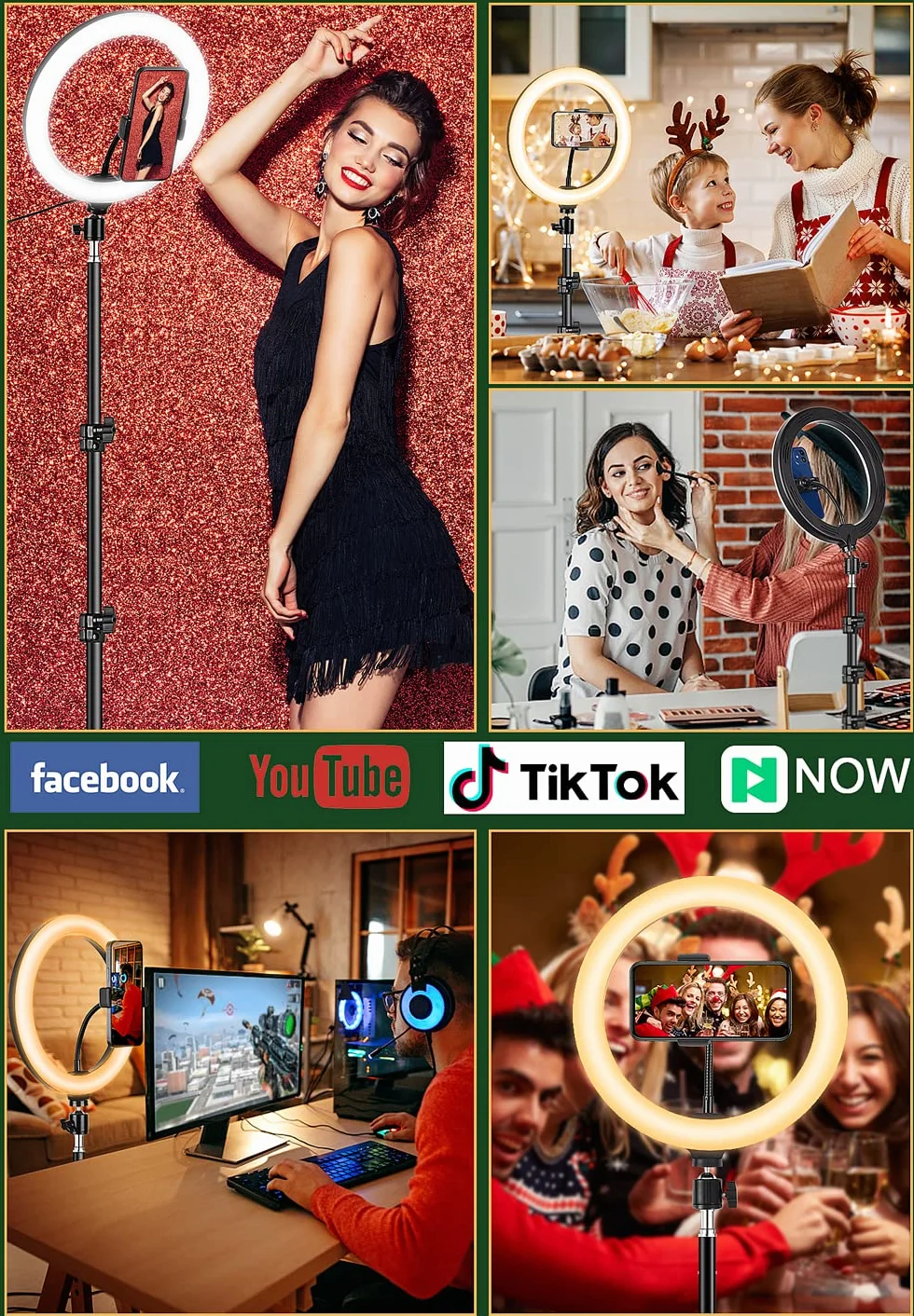 Ring Light 10" con Treppiede, Luce ad Anello LED dimmerabile con Telecomando Wireless per Fotografia, YouTube, Videoconferenze