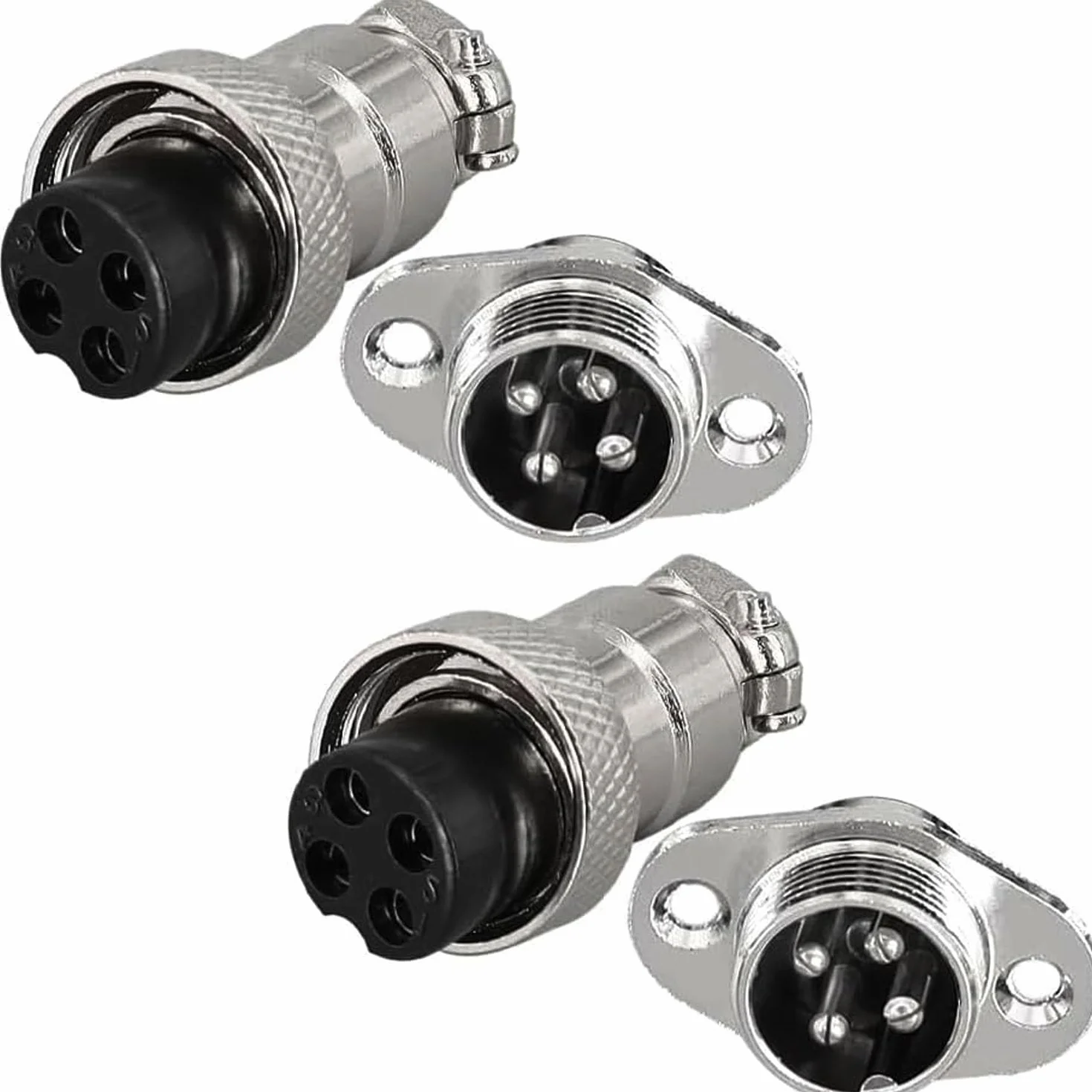 GX16 4Pin Aviation Connettore 16mm Metallo Pannello Montaggio Maschio Femmina Saldatura 2 pezzi