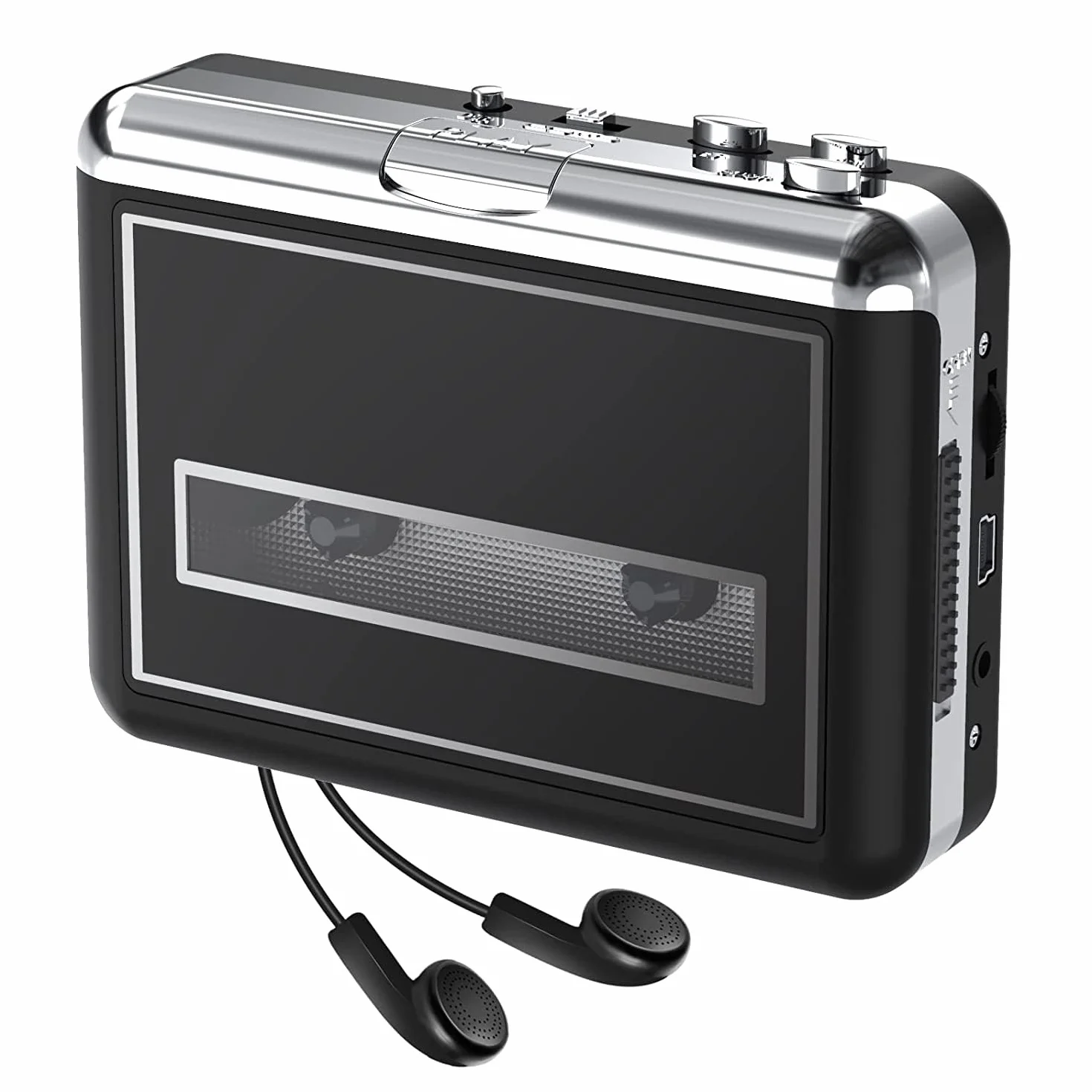 Lettore di cassette retrò USB per digitalizzazione e registrazione audio, compatibile con laptop e PC