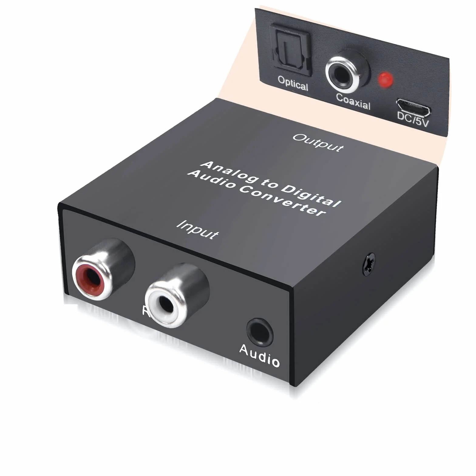 SOUTHSKY Konwerter audio analogowo-cyfrowy 3,5 mm Aux Jack R/L 2 RCA na SPDIF Toslink optyczny koncentryczny
