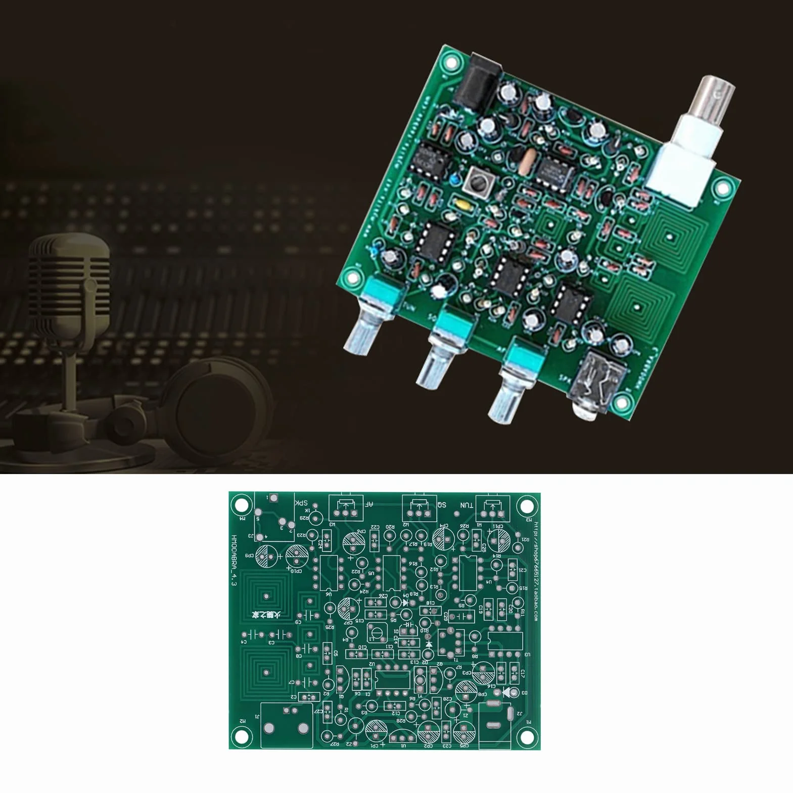 Kit Ricevitore Radio Airband Fai-da-te 118-136 MHz AM Alta Sensibilità per Appassionati di Aerei PCB Verde 9,2x7,5 Cm